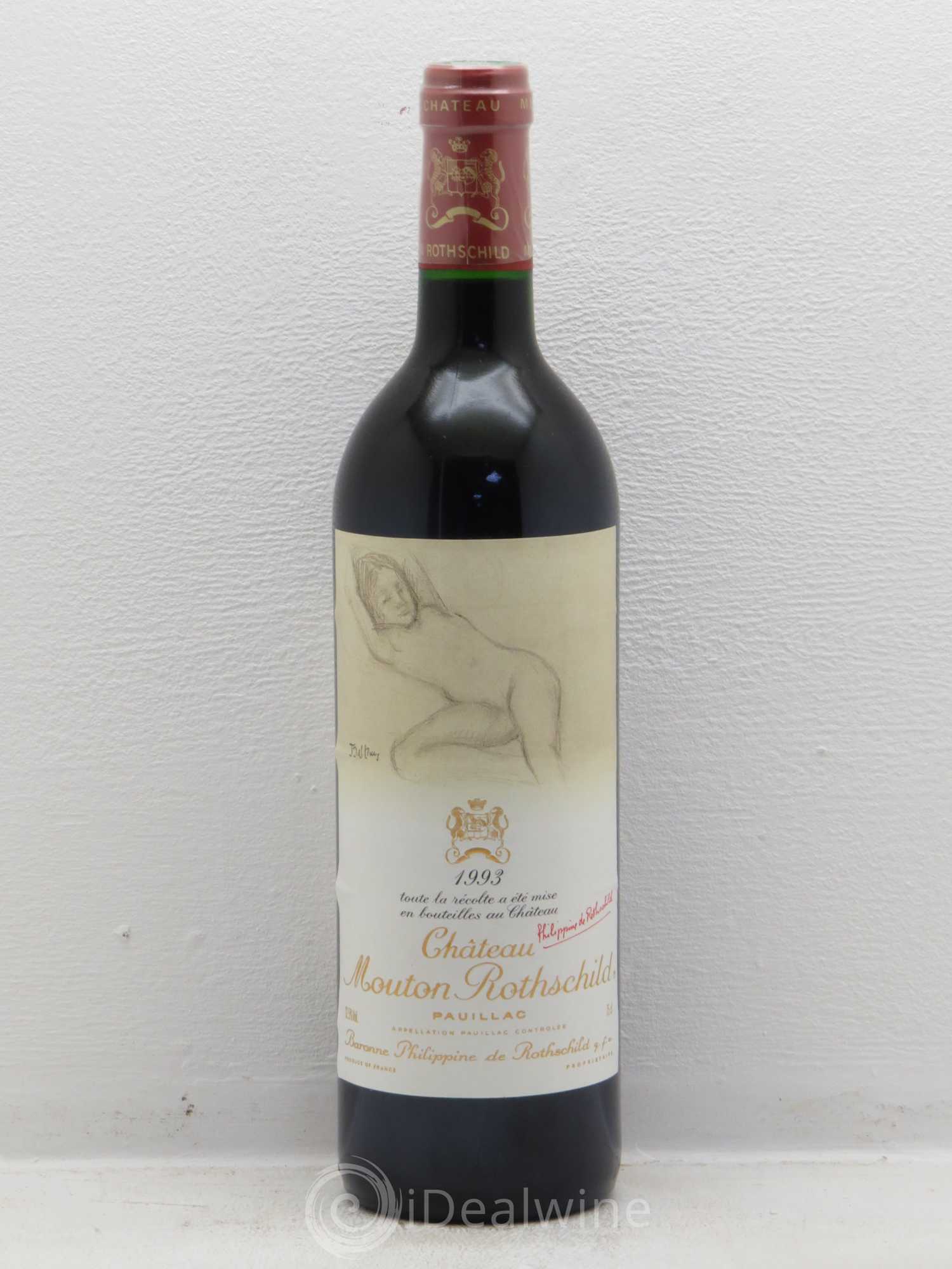 Château Mouton Rothschild 1er Grand Cru Classé 1993 - Lot de 1 bouteille - 0