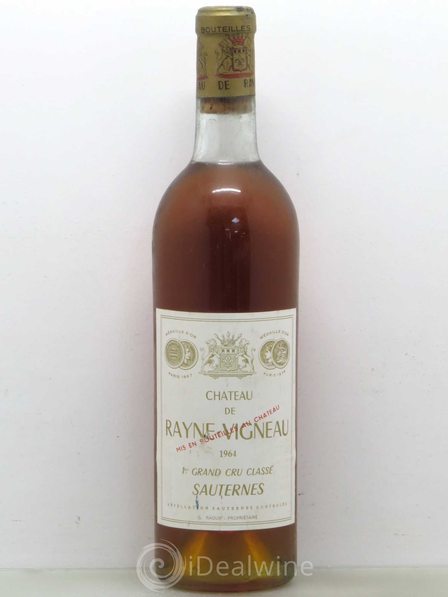Château de Rayne Vigneau 1er Grand Cru Classé 1964 - Lotto di 1 bottiglia - 0