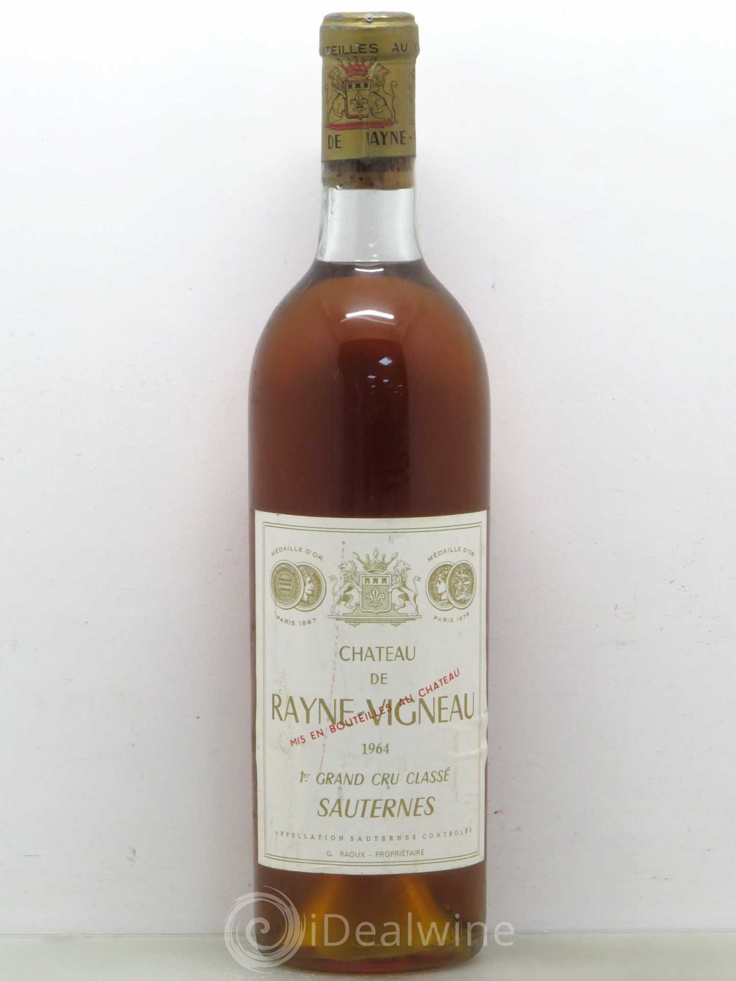 Château de Rayne Vigneau 1er Grand Cru Classé 1964 - Lotto di 1 bottiglia - 0