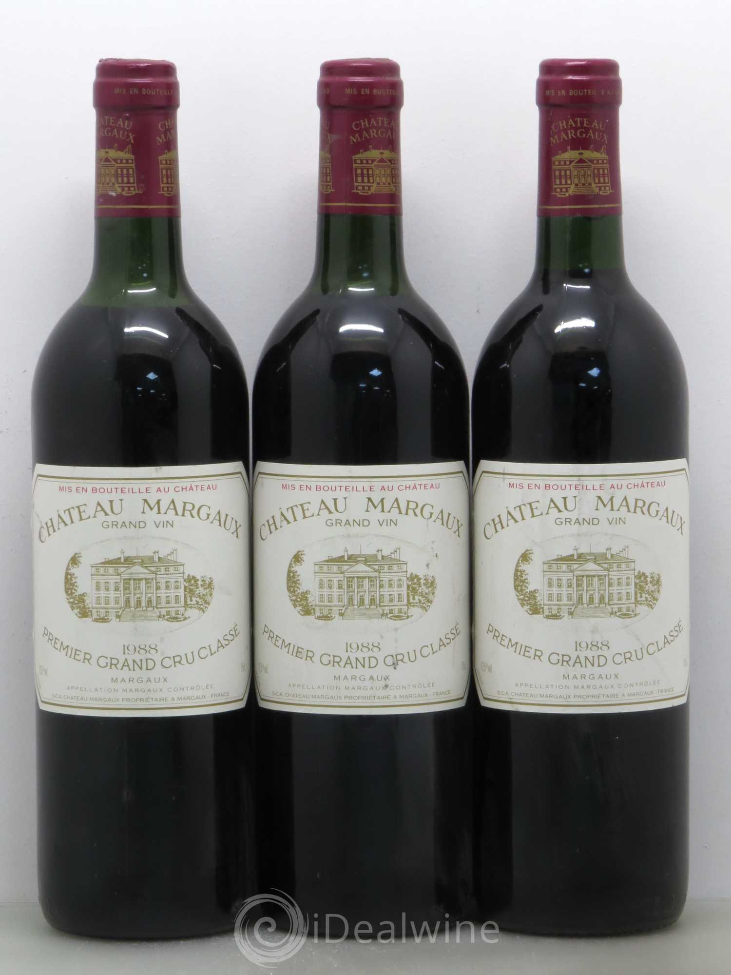 Château Margaux 1er Grand Cru Classé 1988 - Lot de 3 bouteilles - 0
