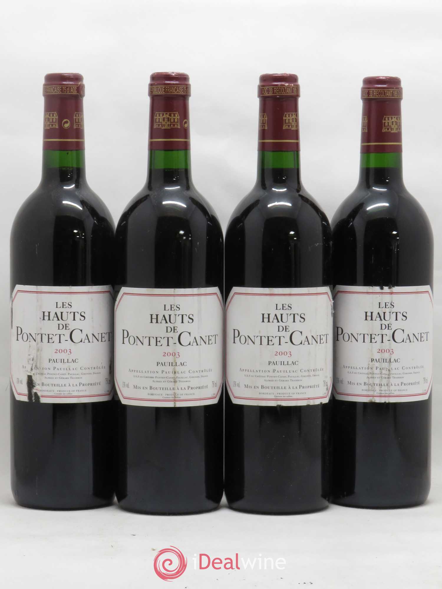 Les Hauts de Pontet-Canet Second Vin 2003 - Lot de 4 bouteilles - 0