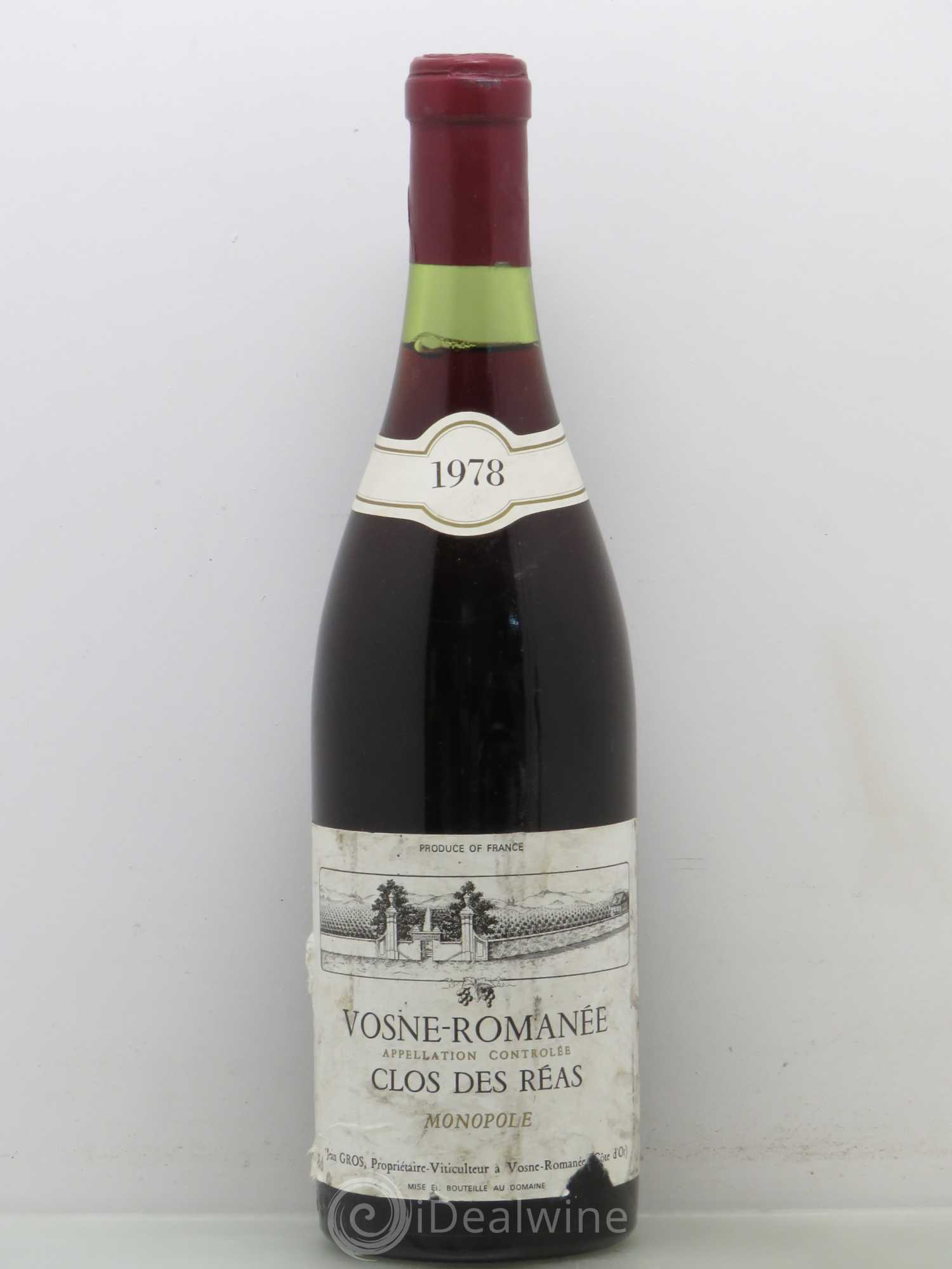 Vosne-Romanée 1er Cru Clos des Réas Jean Gros 1978 - Lot de 1 bouteille - 0
