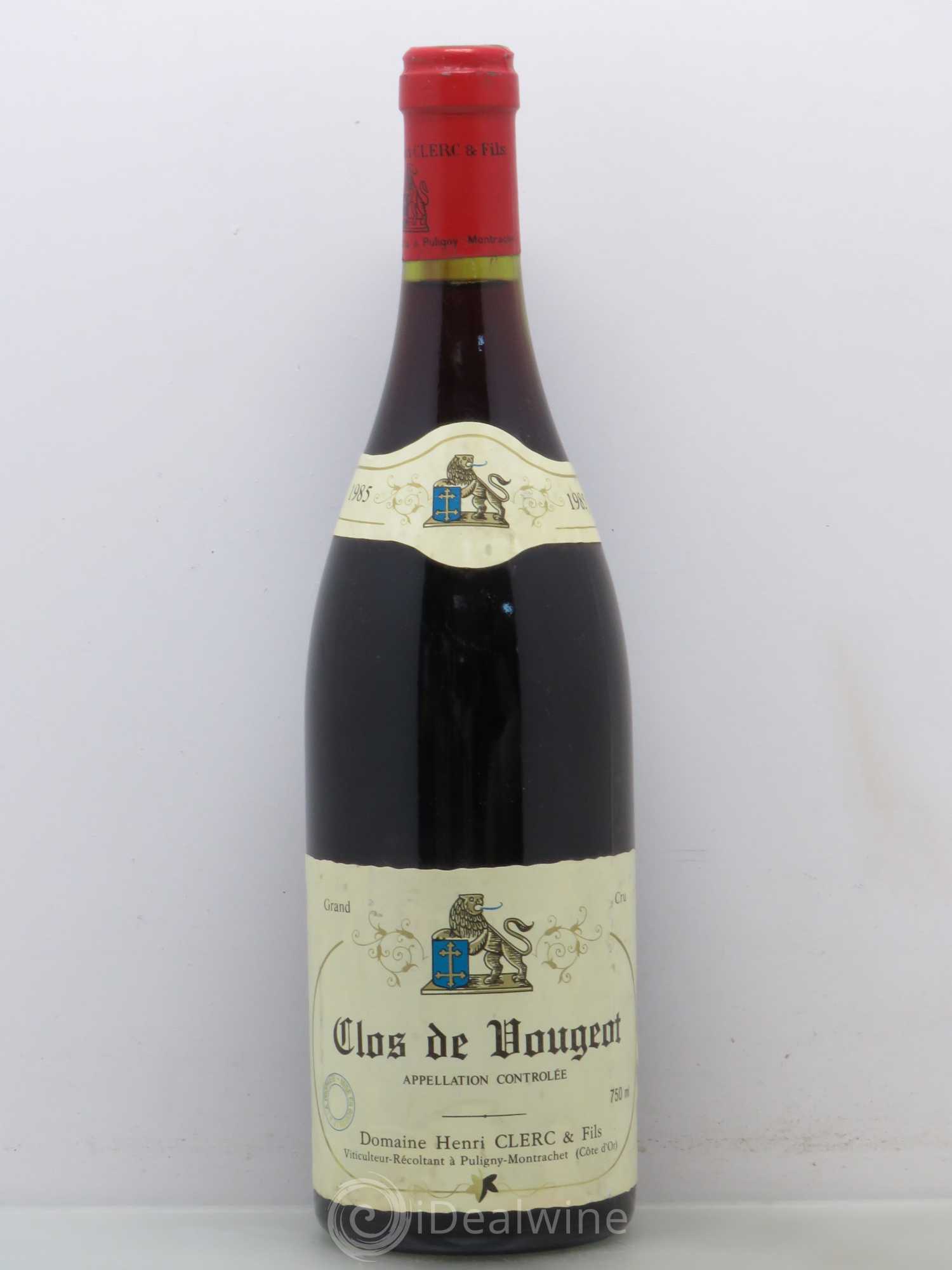 Clos de Vougeot Grand Cru Henri Clerc 1985 - Lot de 1 bouteille - 0
