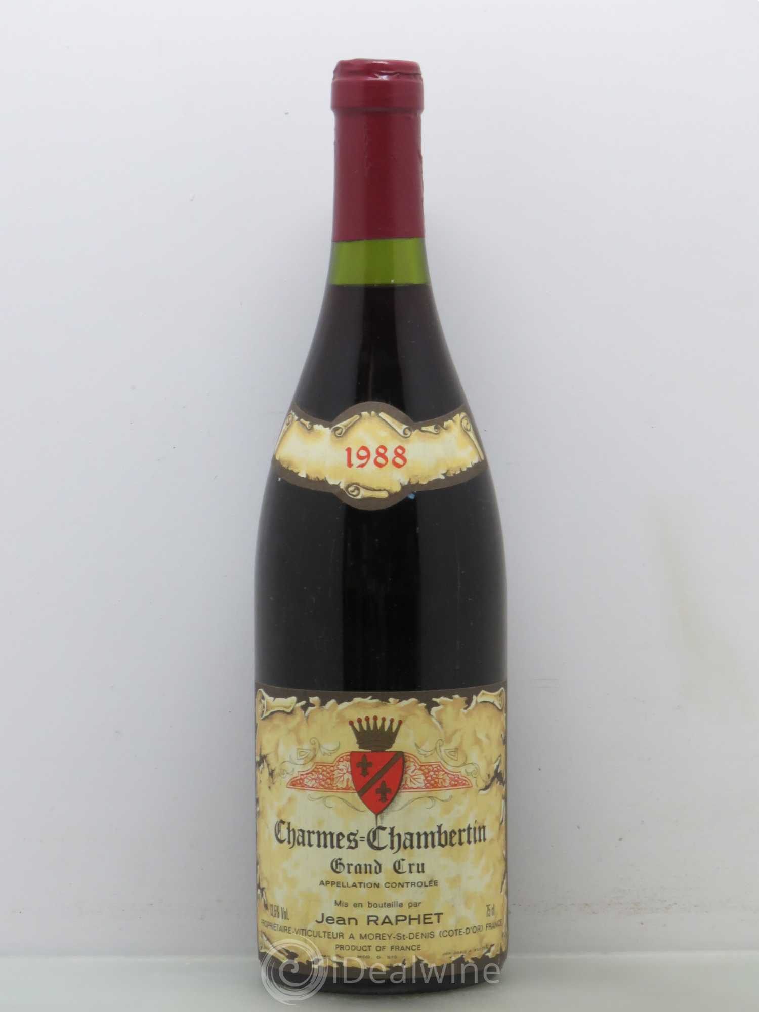 Charmes-Chambertin Grand Cru Domaine Jean Raphet 1988 - Lot de 1 bouteille - 0