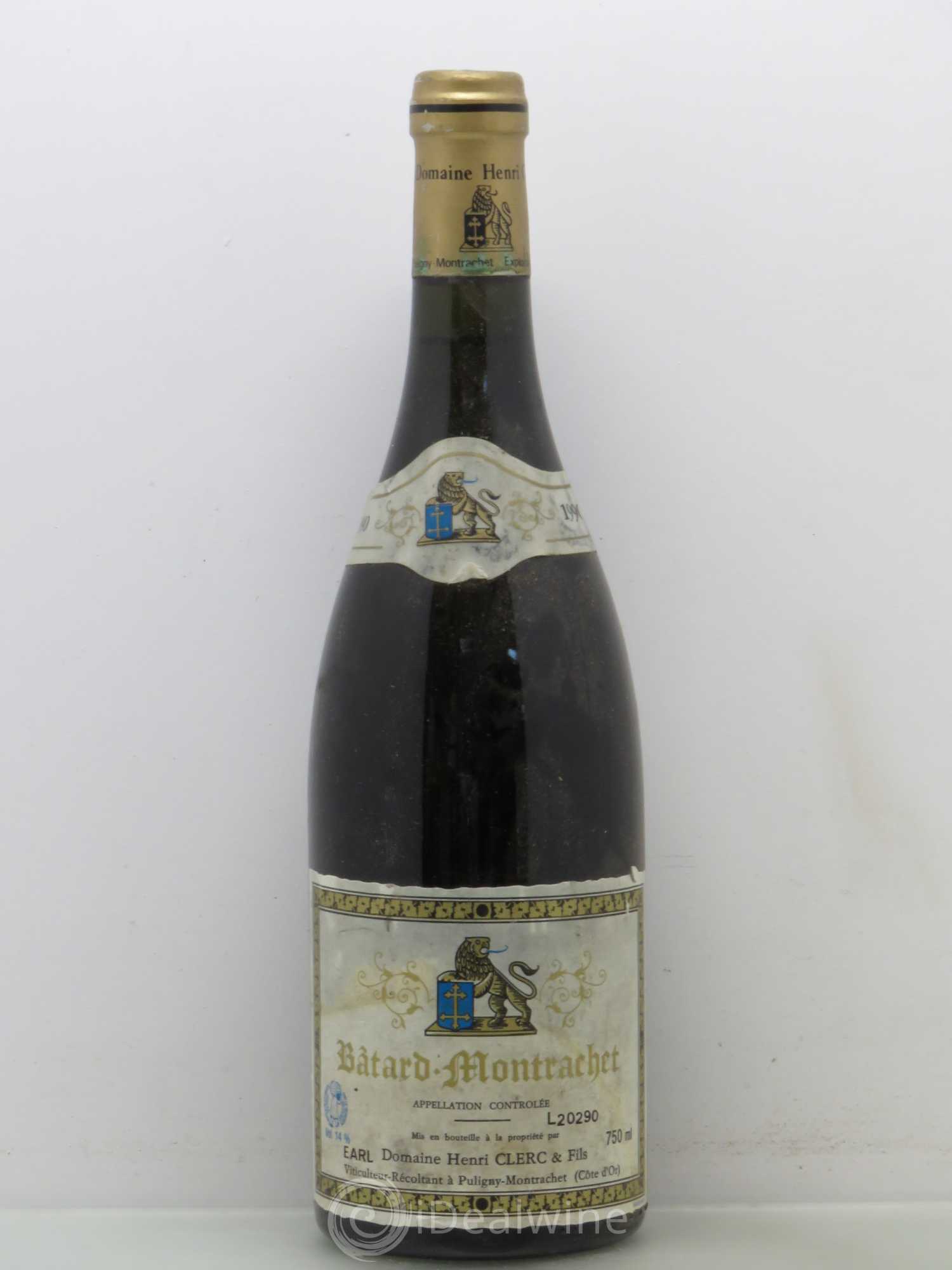 Bâtard-Montrachet Grand Cru Henri Clerc 1990 - Lot de 1 bouteille - 0
