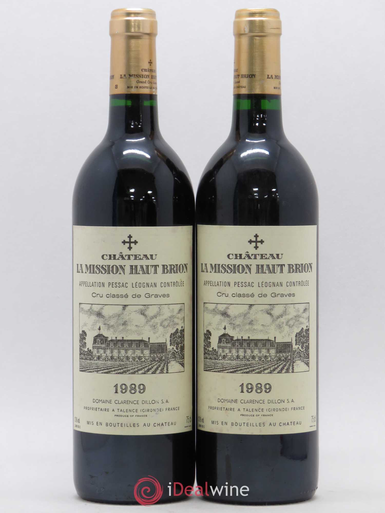 Château la Mission Haut-Brion Cru Classé de Graves 1989 - Lot de 2 bouteilles - 0