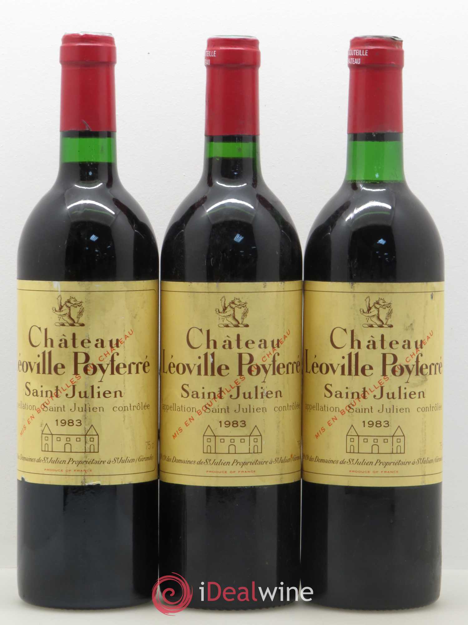 Château Léoville Poyferré 2ème Grand Cru Classé 1983 - Lot de 3 bouteilles - 0