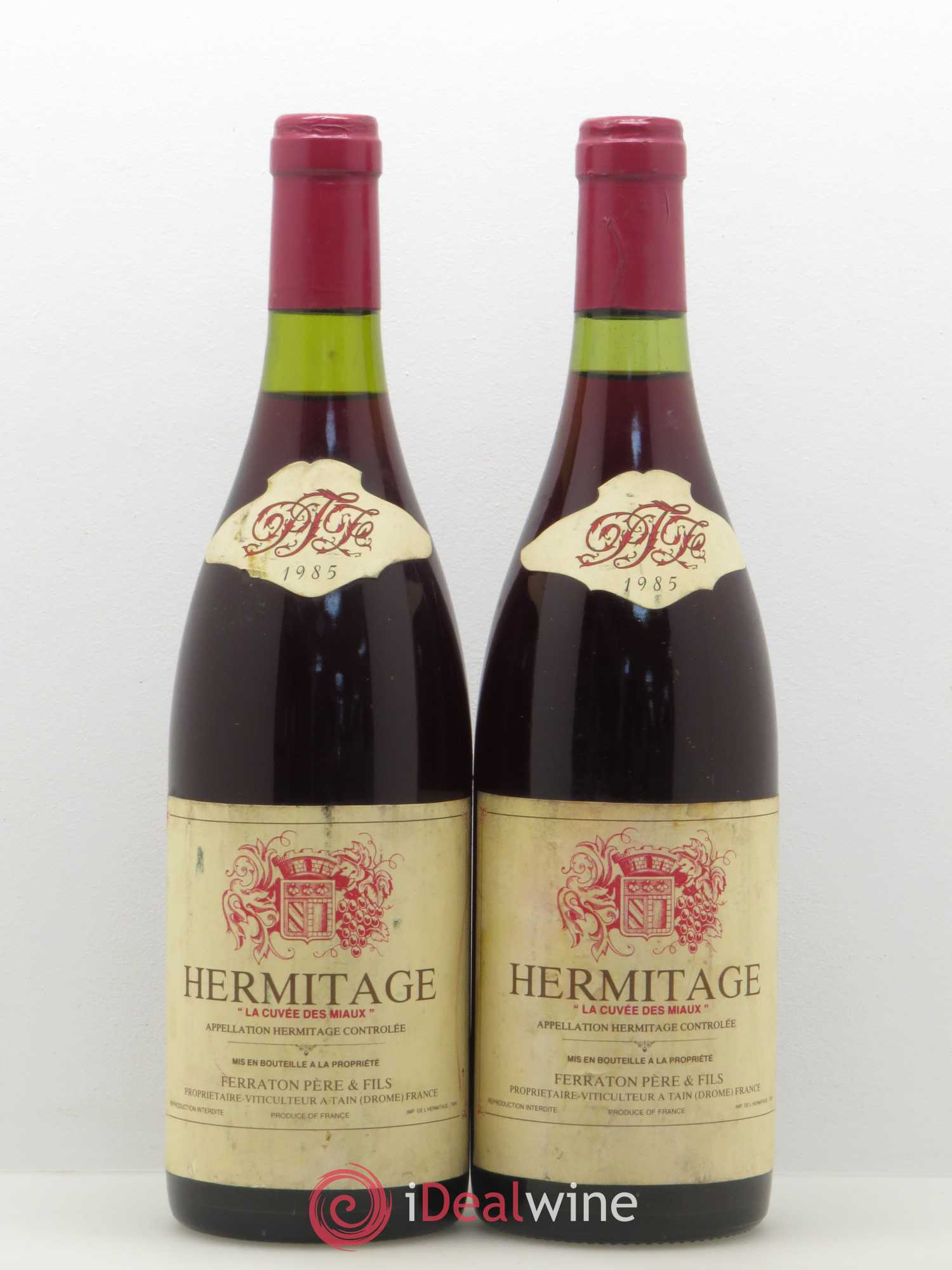 Hermitage Les Miaux Ferraton Père et Fils (Domaine) 1985 - Lot de 2 bouteilles - 0