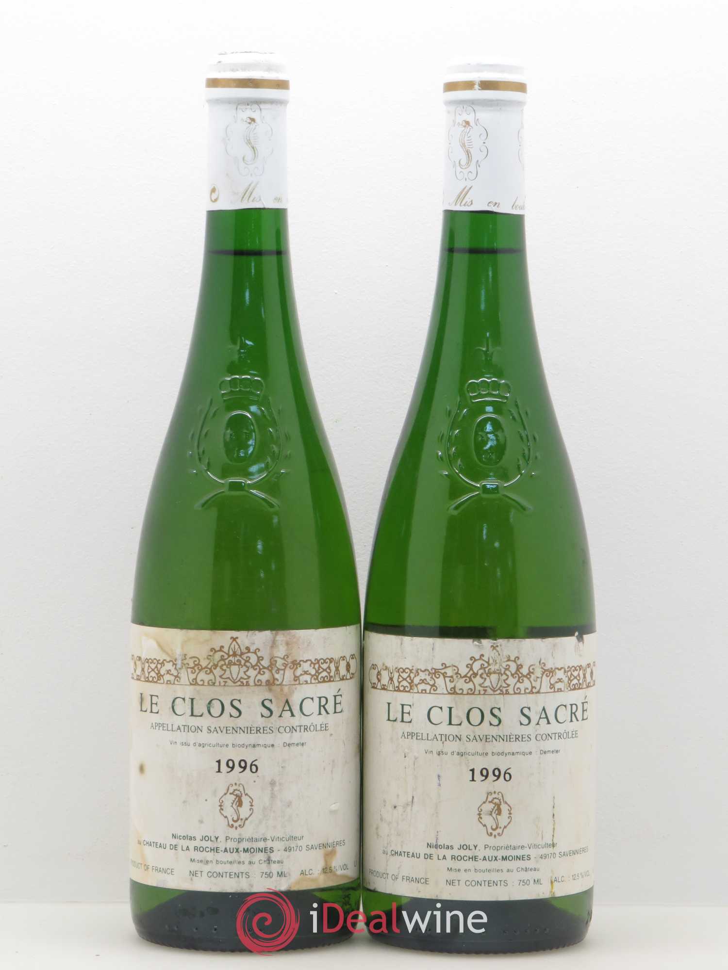 Savennières Le Clos Sacré Nicolas Joly 1996 - Posten von 2 Flaschen - 0