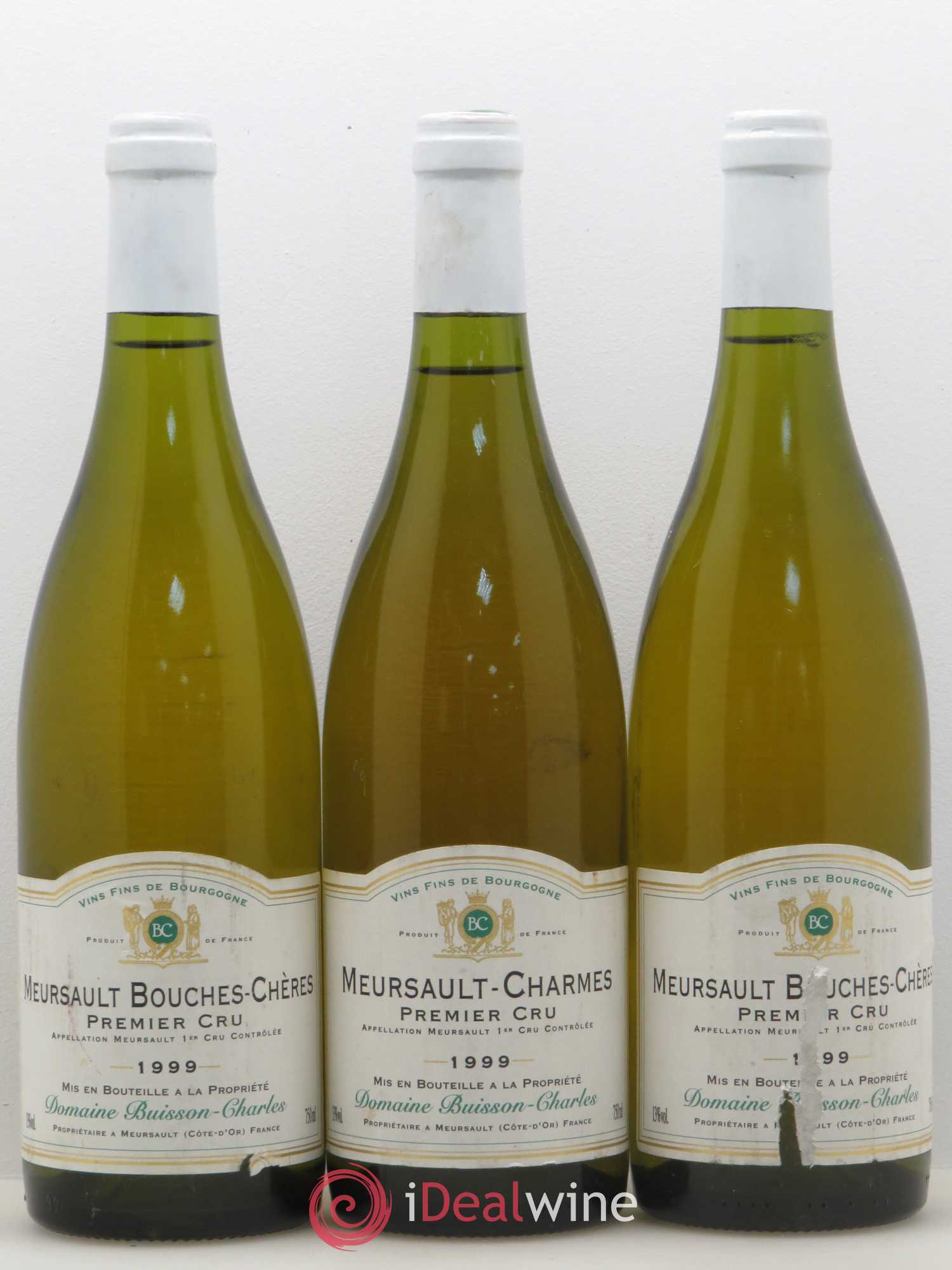 Meursault 1er Cru Bouches Cheres Domaine Buisson Charles 1999 - Posten von 3 Flaschen - 0