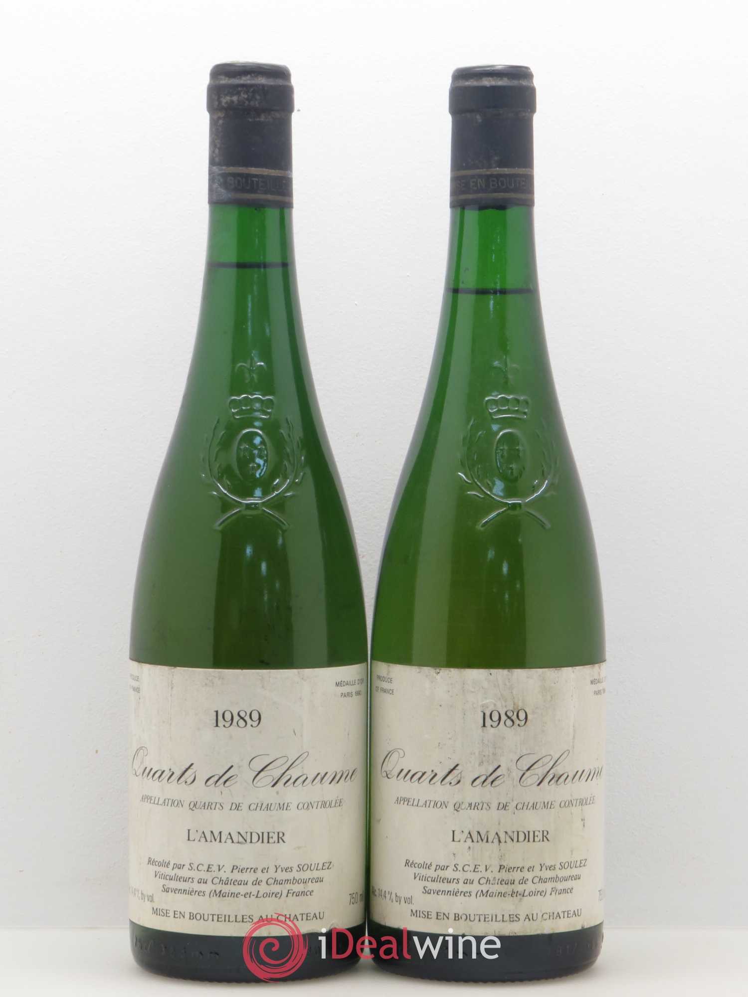 Quarts de Chaume L'Amandier Domaine Pierre et Yves Soulez 1989 - Lotto di 2 bottiglie - 0