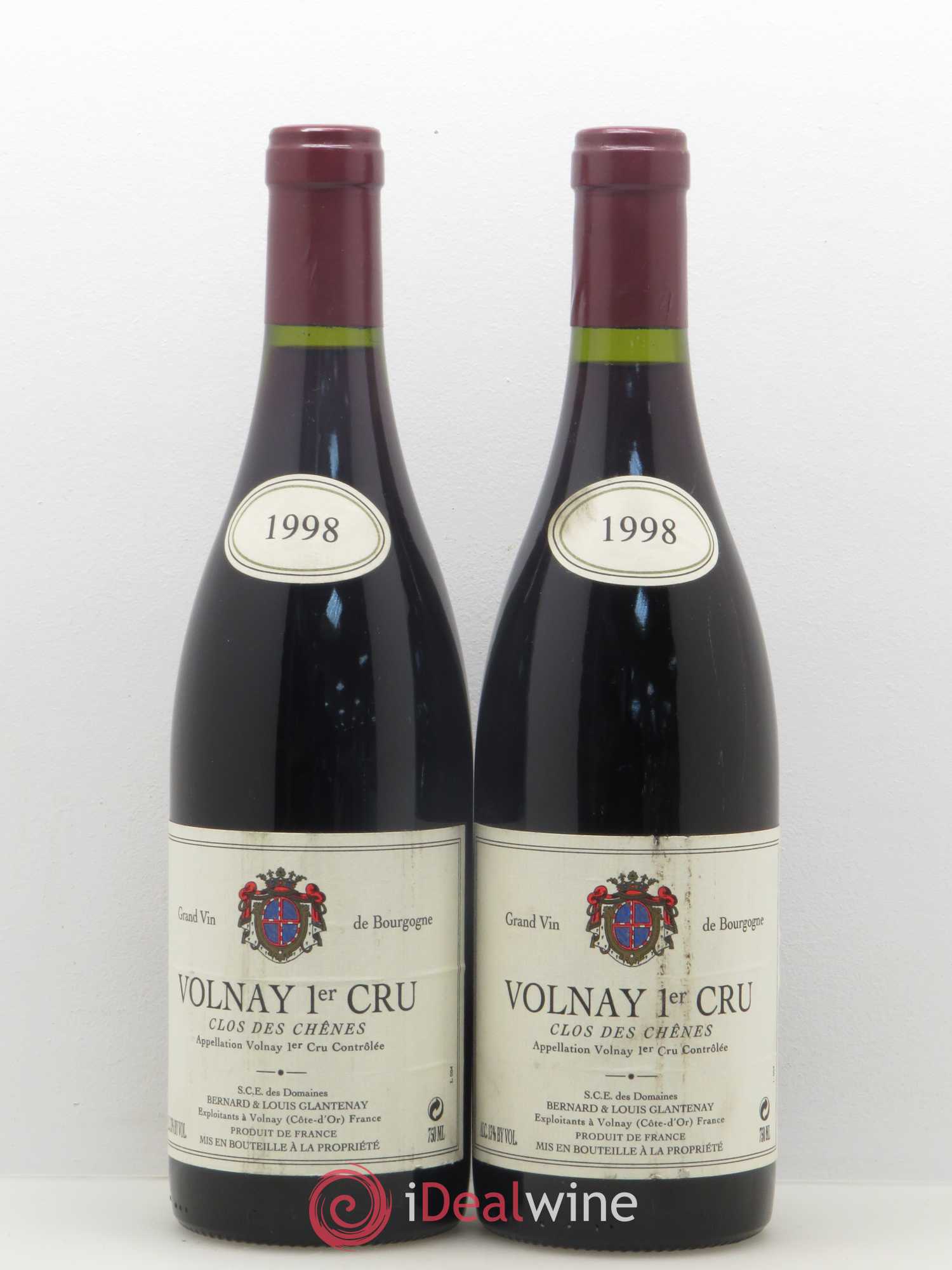 Volnay 1er Cru Clos Les Chênes Bernard & Louis Glantenay 1998 - Posten von 2 Flaschen - 0