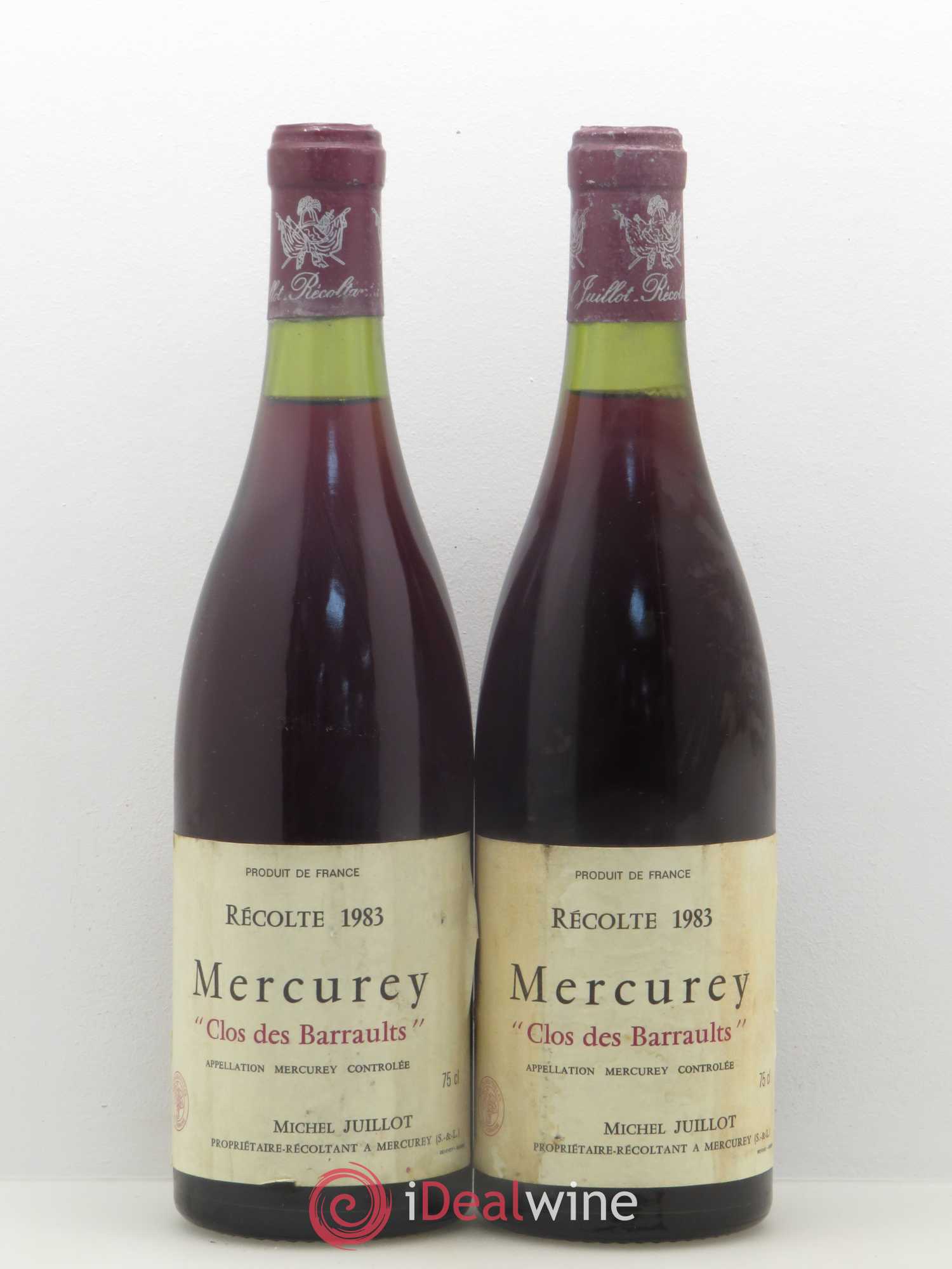 Mercurey Clos des Barraults Michel Juillot 1983 - Posten von 2 Flaschen - 0
