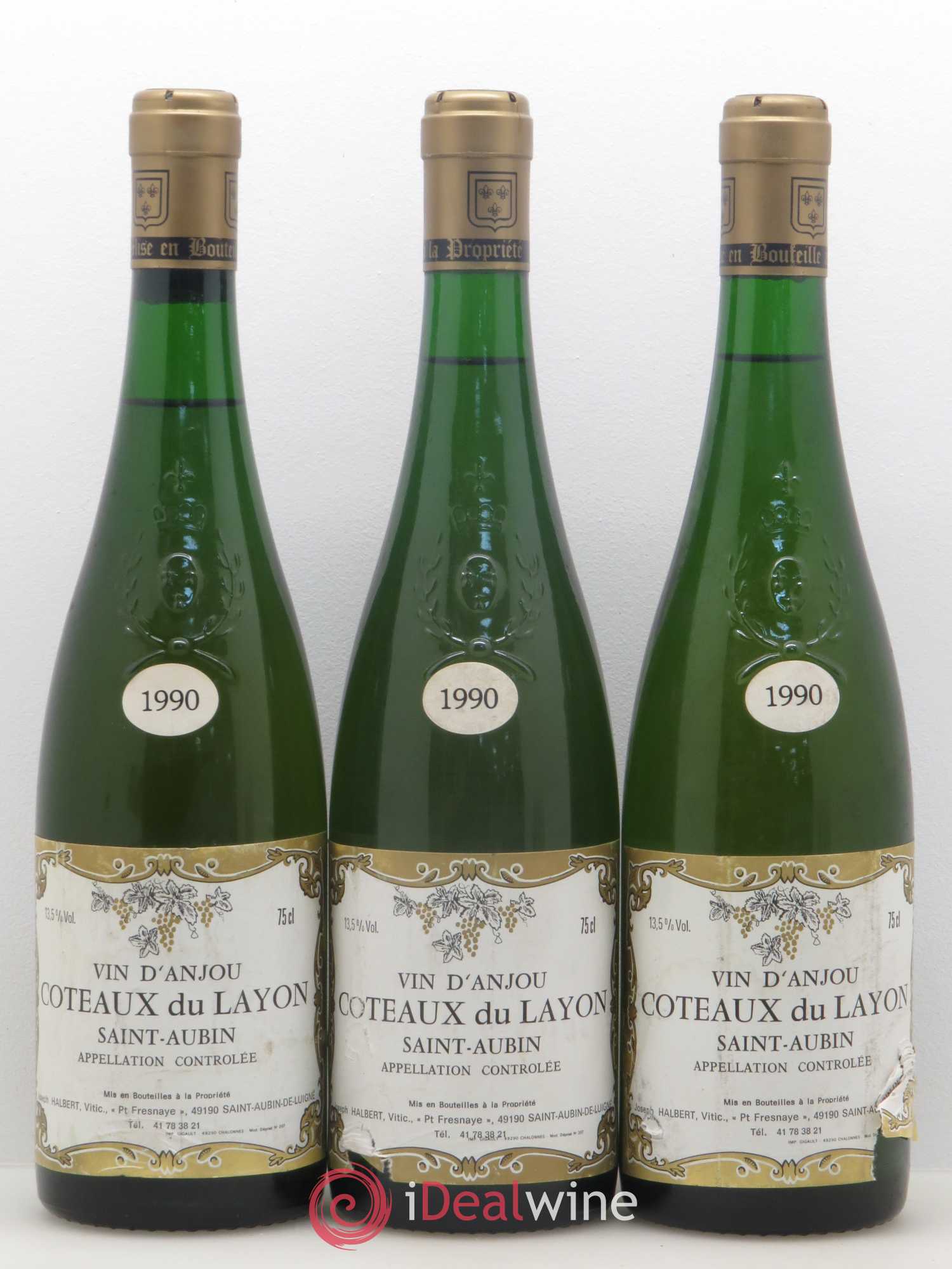 Coteaux du Layon Saint Aubin Domaine Joseph Halbert 1990 - Lotto di 3 bottiglie - 0