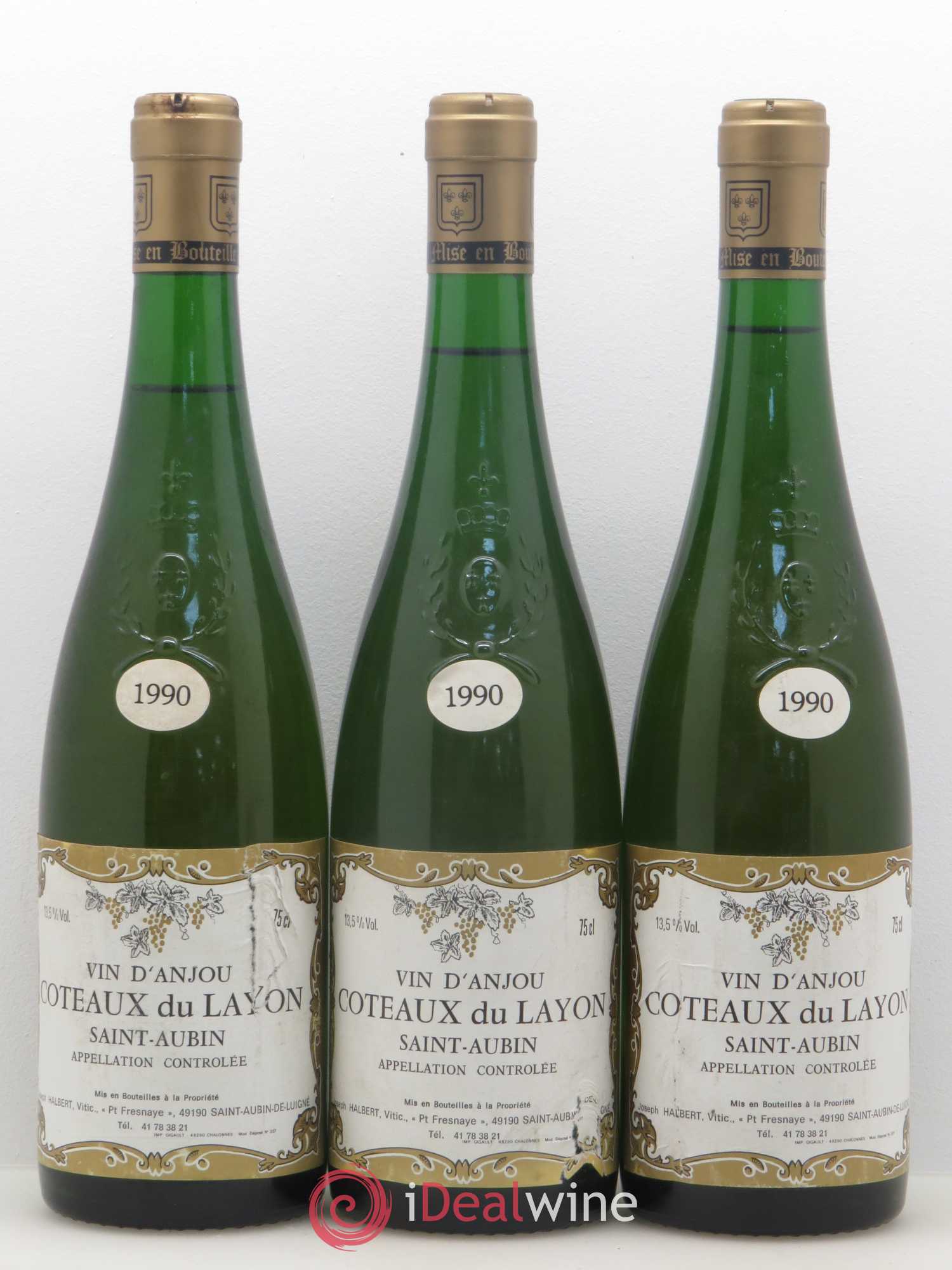 Coteaux du Layon Saint Aubin Domaine Joseph Halbert 1990 - Lotto di 3 bottiglie - 0