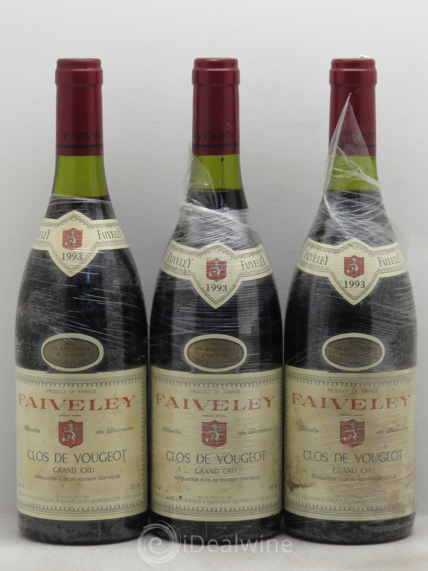 Clos de Vougeot Grand Cru Faiveley 1993 - Lot de 3 bouteilles - 0