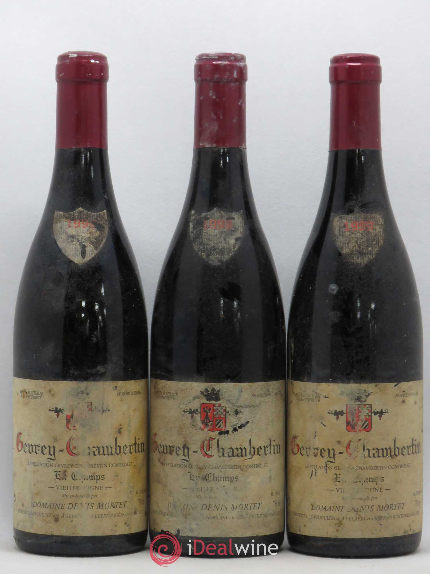Gevrey-Chambertin En Champs Vieille Vigne Denis Mortet (Domaine) 1999 - Lot de 3 bouteilles - 0