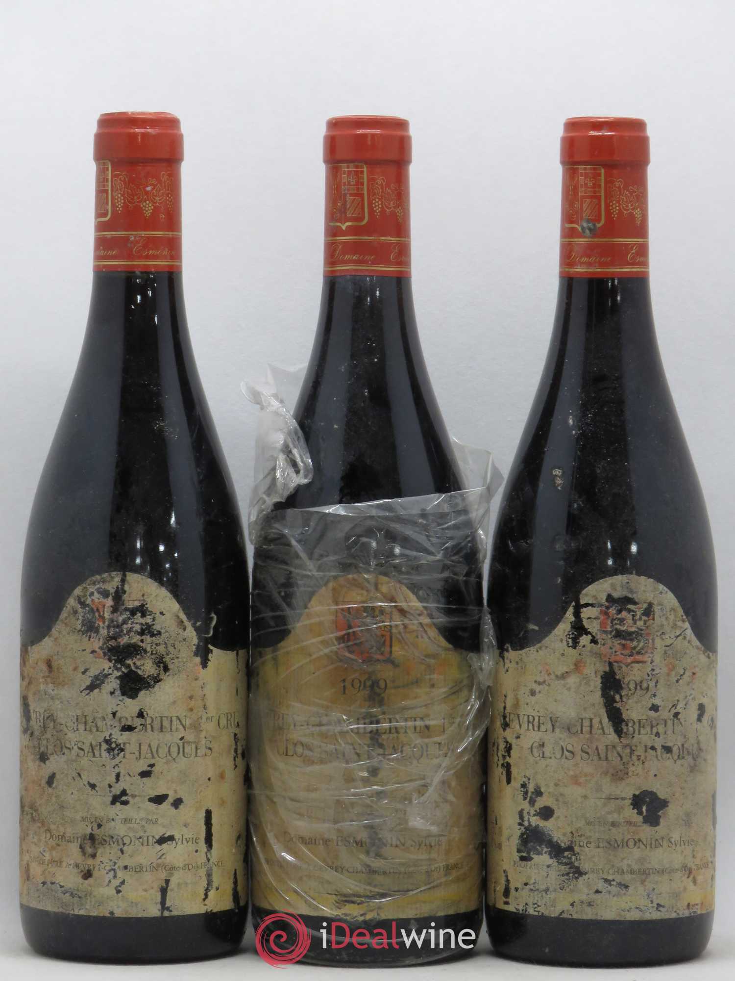 Gevrey-Chambertin 1er Cru Clos Saint Jacques Sylvie Esmonin 1999 - Lotto di 3 bottiglie - 0