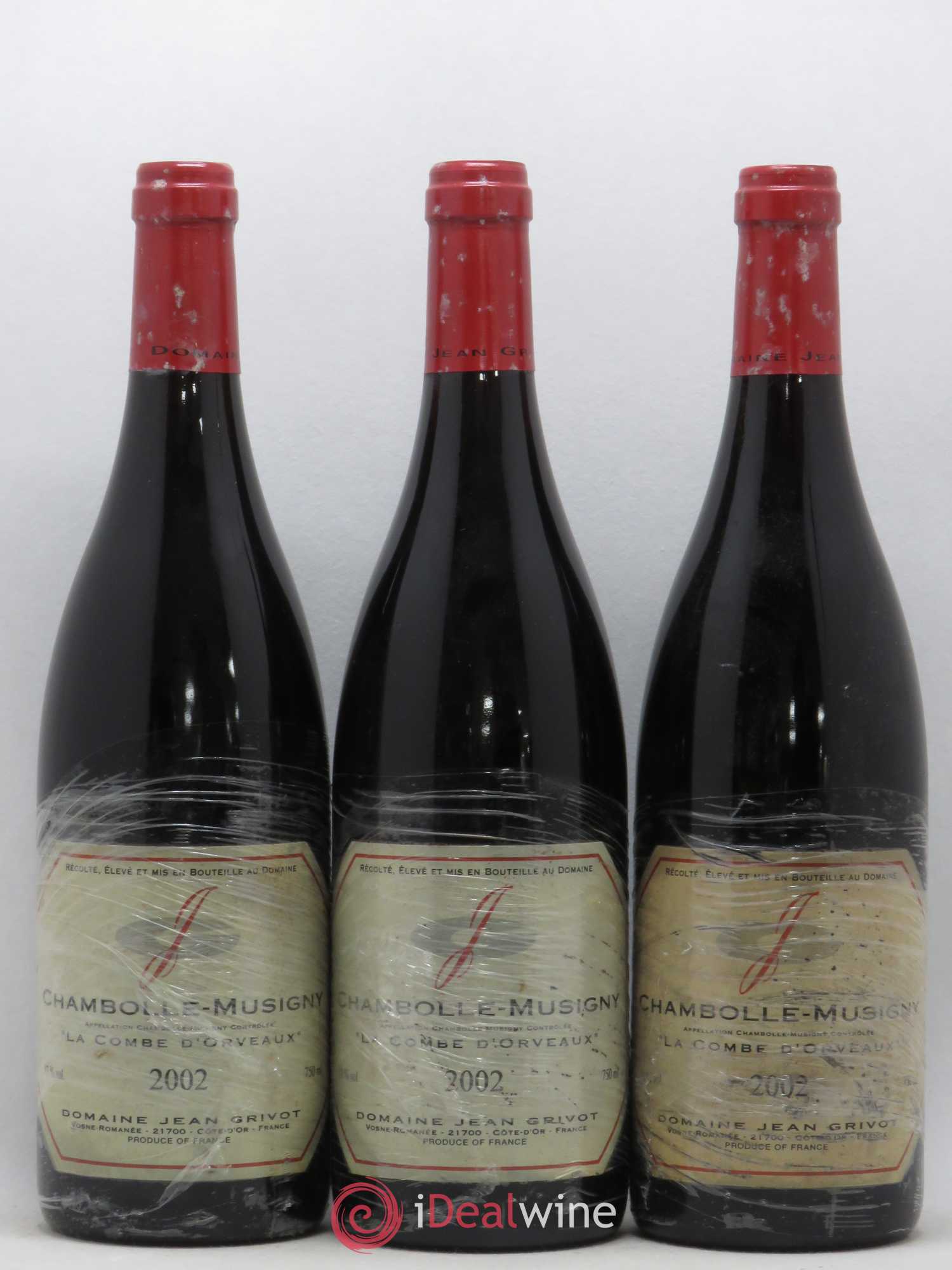 Chambolle-Musigny Combe d'Orveau Jean Grivot 2002 - Lot de 3 bouteilles - 0