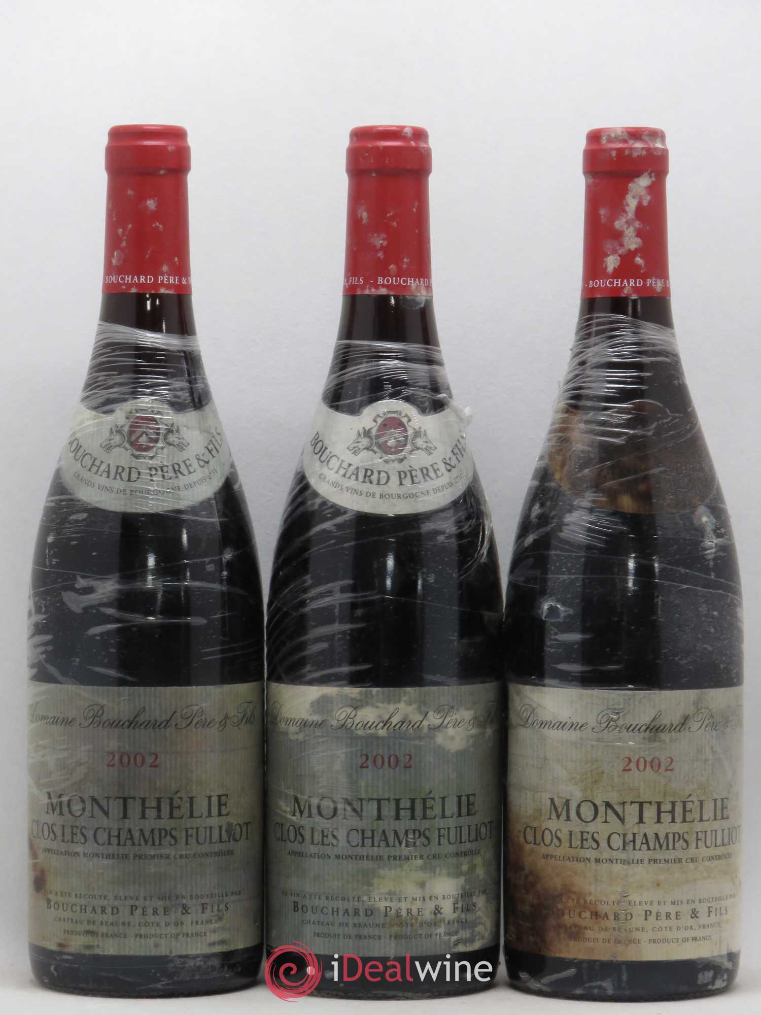 Monthélie 1er Cru Clos Les Champs Fulliot Bouchard Père & Fils 2002 - Lot de 3 bouteilles - 0