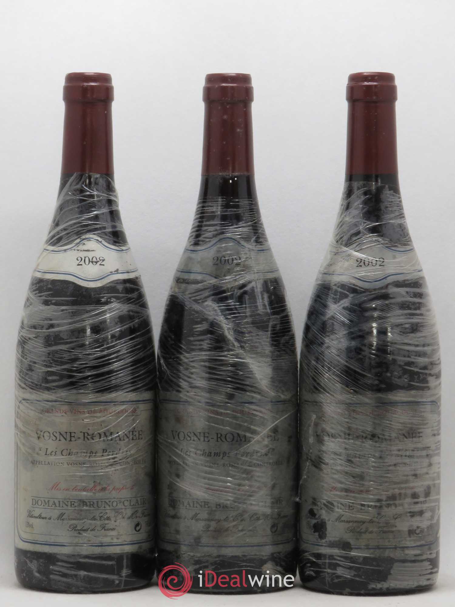 Vosne-Romanée Les Champs Perdrix Bruno Clair (Domaine) 2002 - Lot de 3 bouteilles - 0