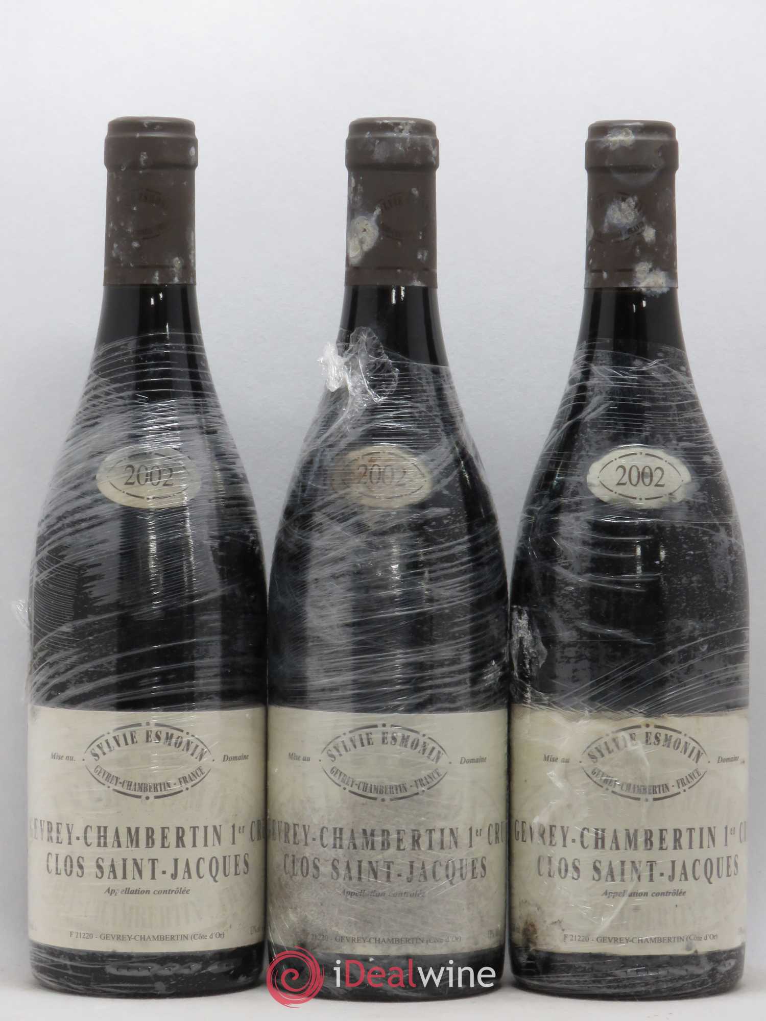 Gevrey-Chambertin 1er Cru Clos Saint Jacques Sylvie Esmonin 2002 - Lot de 3 bouteilles - 0