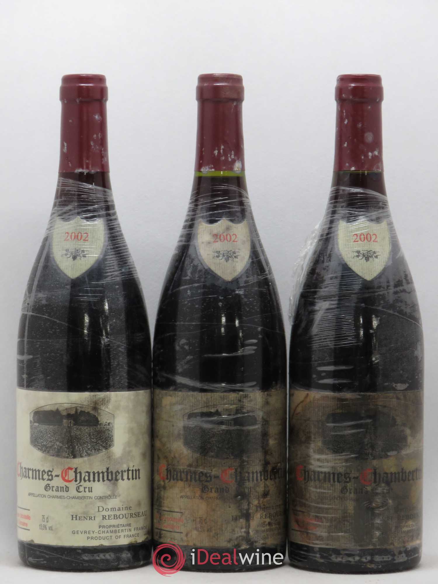 Charmes-Chambertin Grand Cru Henri Rebourseau (sans prix de réserve) 2002 - Lot de 3 bouteilles - 0