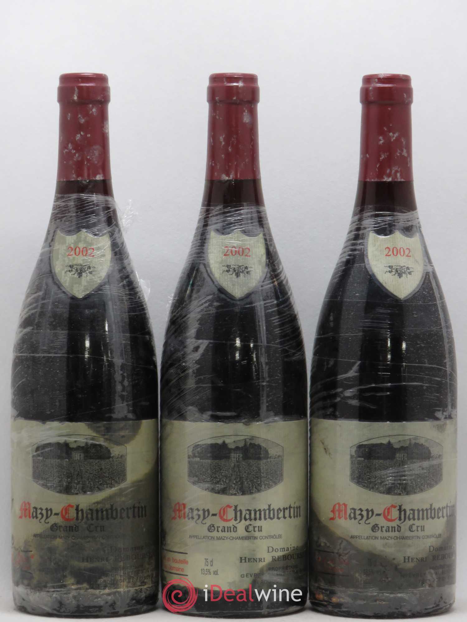 Mazis-Chambertin Grand Cru Henri Rebourseau 2002 - Lot de 3 bouteilles - 0