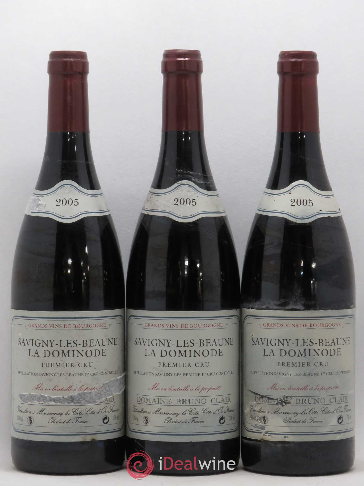 Savigny-lès-Beaune 1er Cru La Dominode Bruno Clair (Domaine) 2005 - Lot de 3 bouteilles - 0