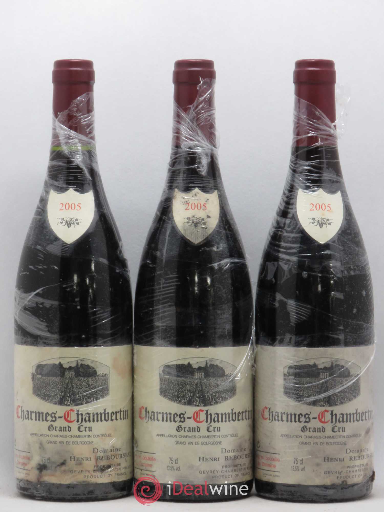 Charmes-Chambertin Grand Cru Henri Rebourseau 2005 - Lot de 3 bouteilles - 0