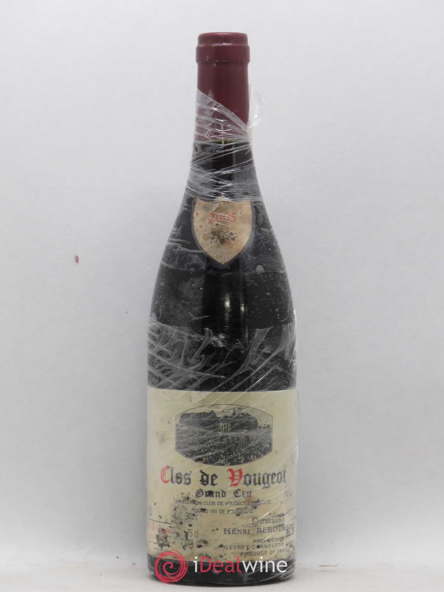 Clos de Vougeot Grand Cru Henri Rebourseau (Domaine) (sans prix de réserve) 2005 - Lot de 1 bouteille - 0