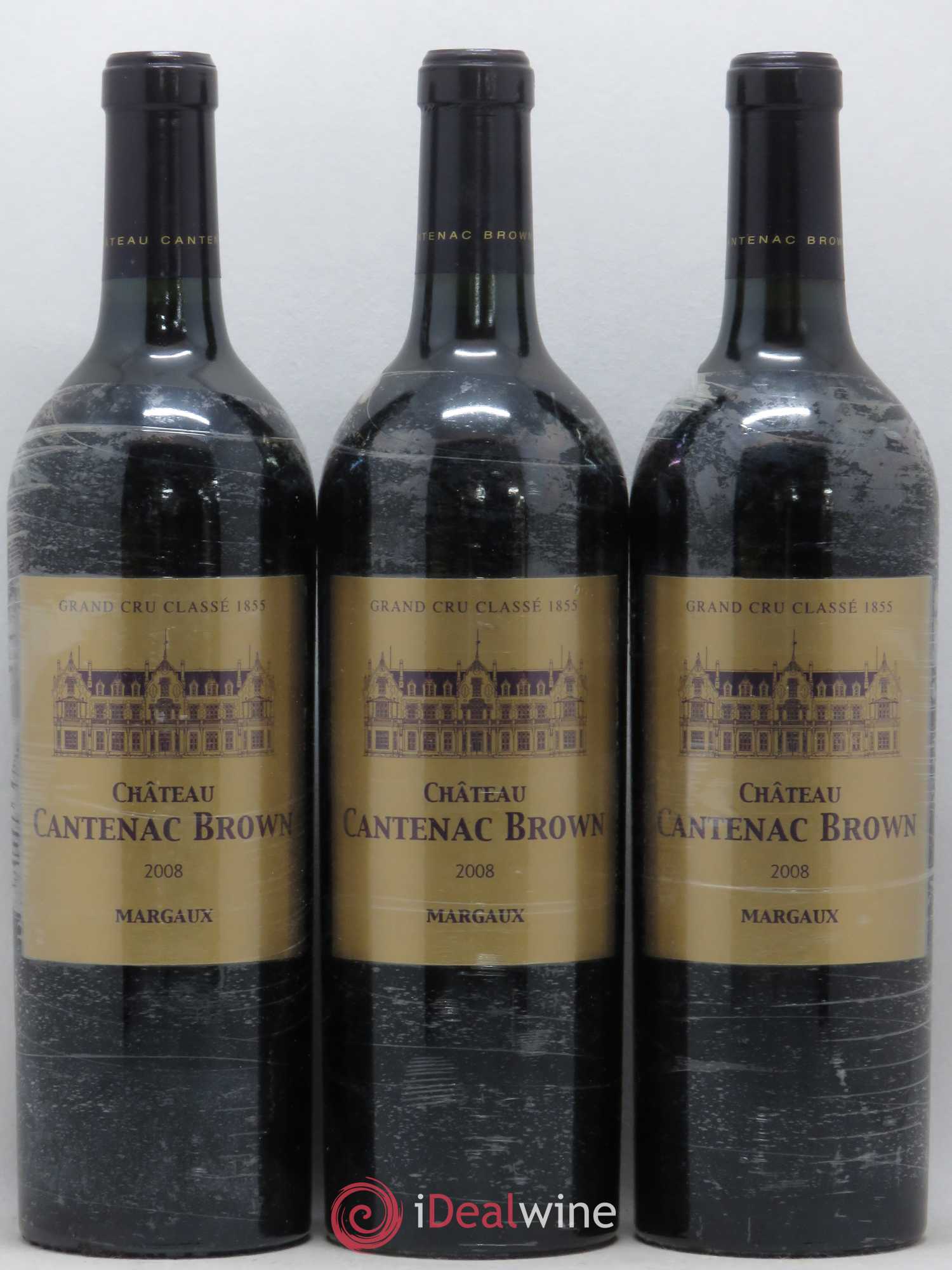 Château Cantenac Brown 3ème Grand Cru Classé 2008 - Lotto di 3 bottiglie - 0