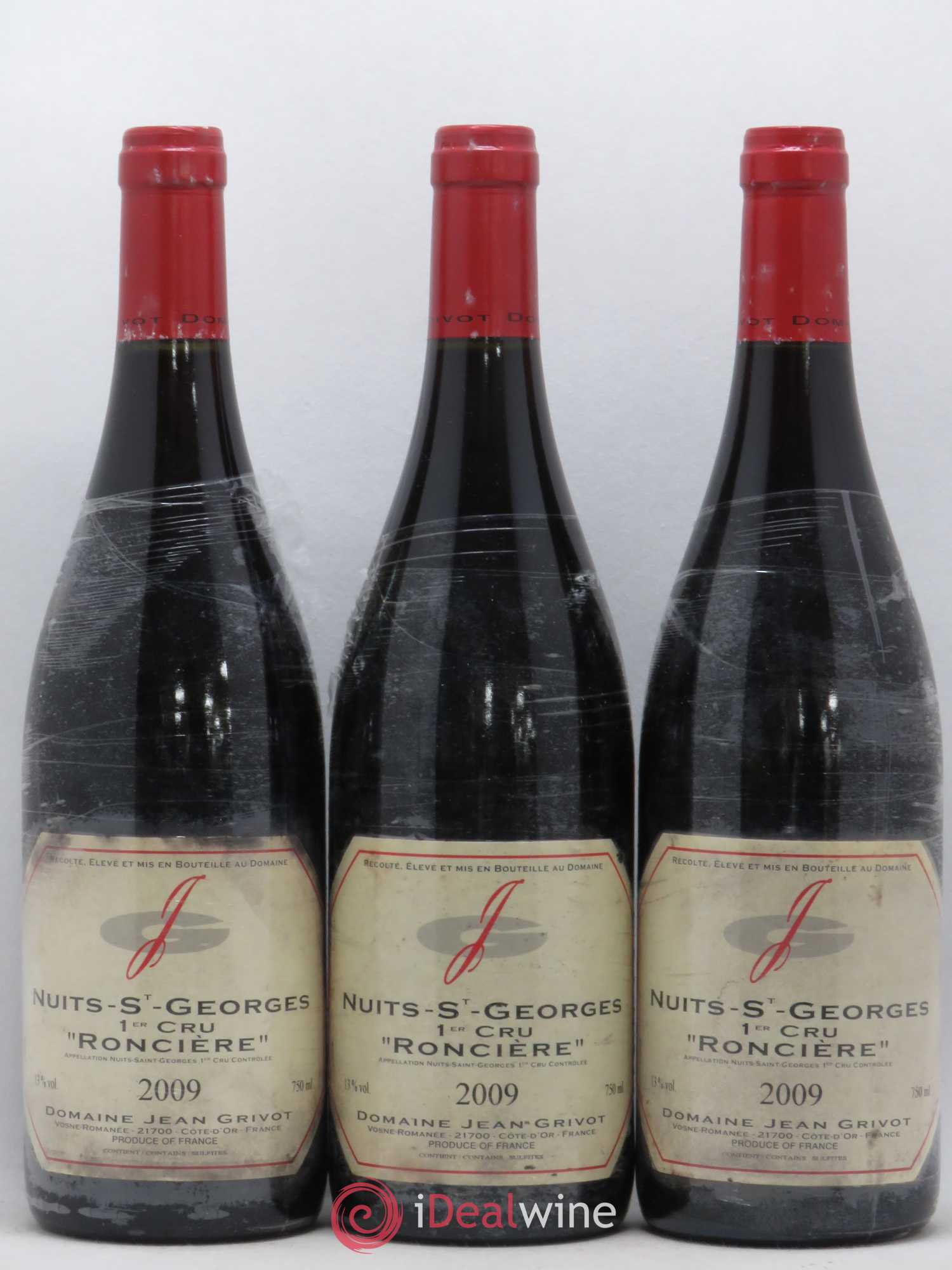 Nuits-Saint-Georges 1er Cru Roncière Jean Grivot 2009 - Lot de 3 bouteilles - 0