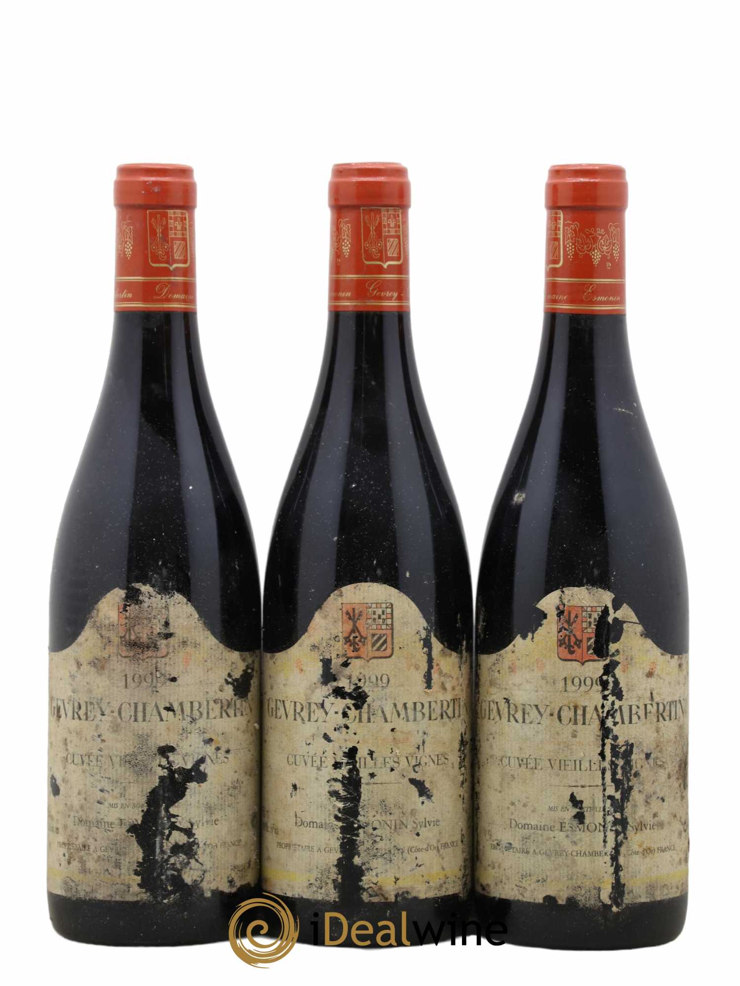 Gevrey-Chambertin Vieilles Vignes Sylvie Esmonin 1999 - Lot de 3 bouteilles - 0