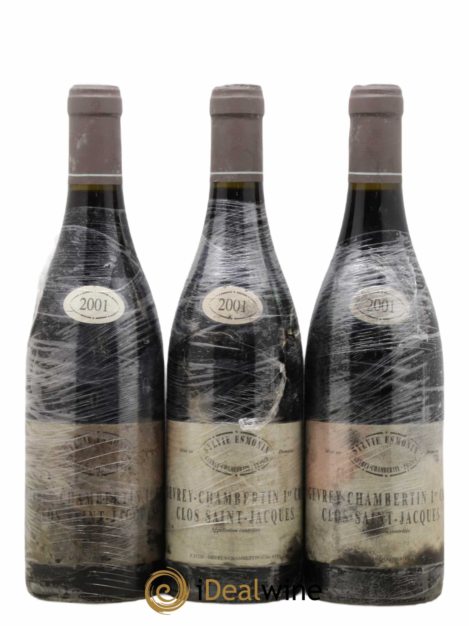 Gevrey-Chambertin 1er Cru Clos Saint Jacques Sylvie Esmonin 2001 - Lot de 3 bouteilles - 0
