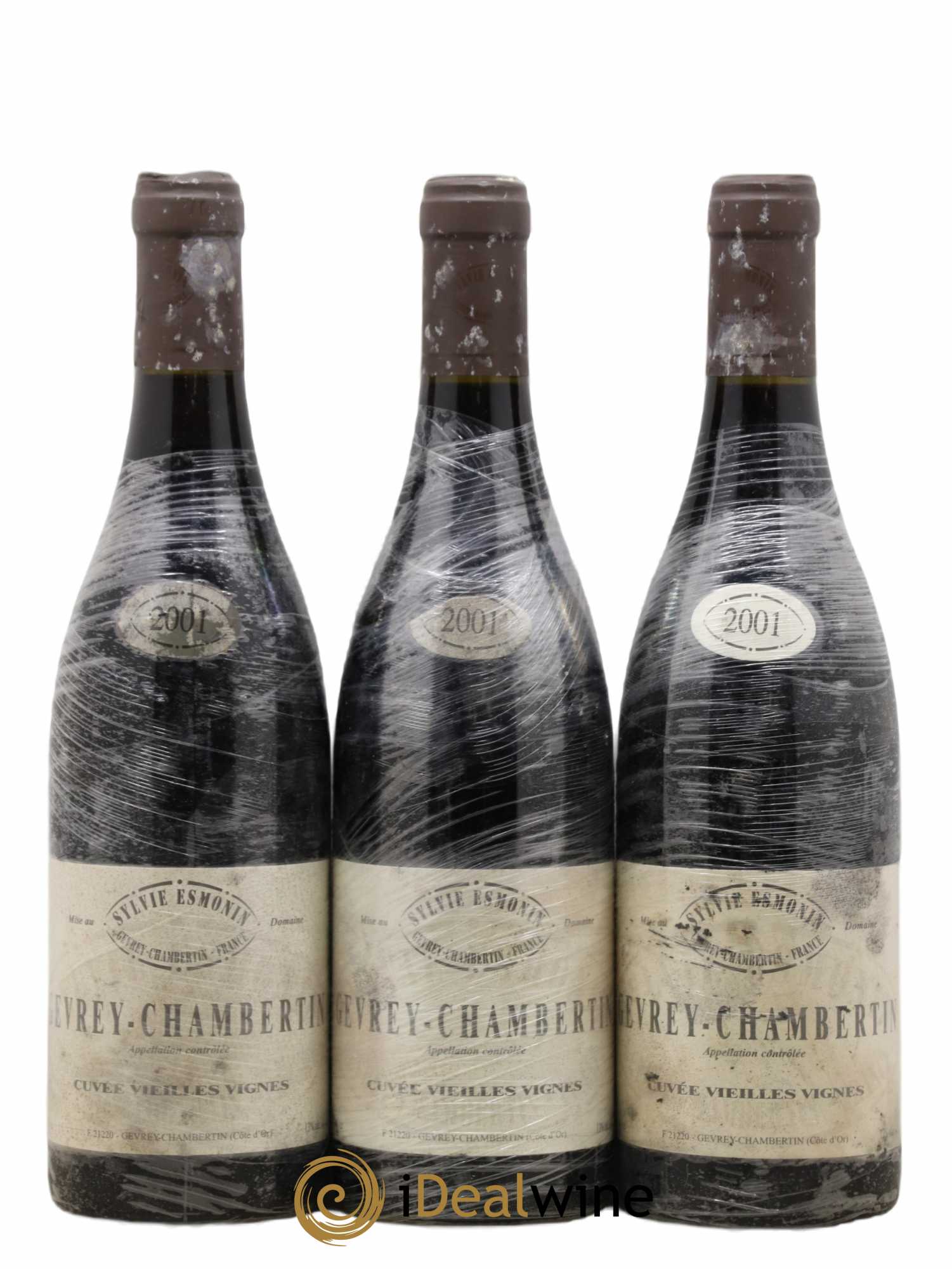Gevrey-Chambertin Vieilles Vignes Sylvie Esmonin 2001 - Lot de 3 bouteilles - 0