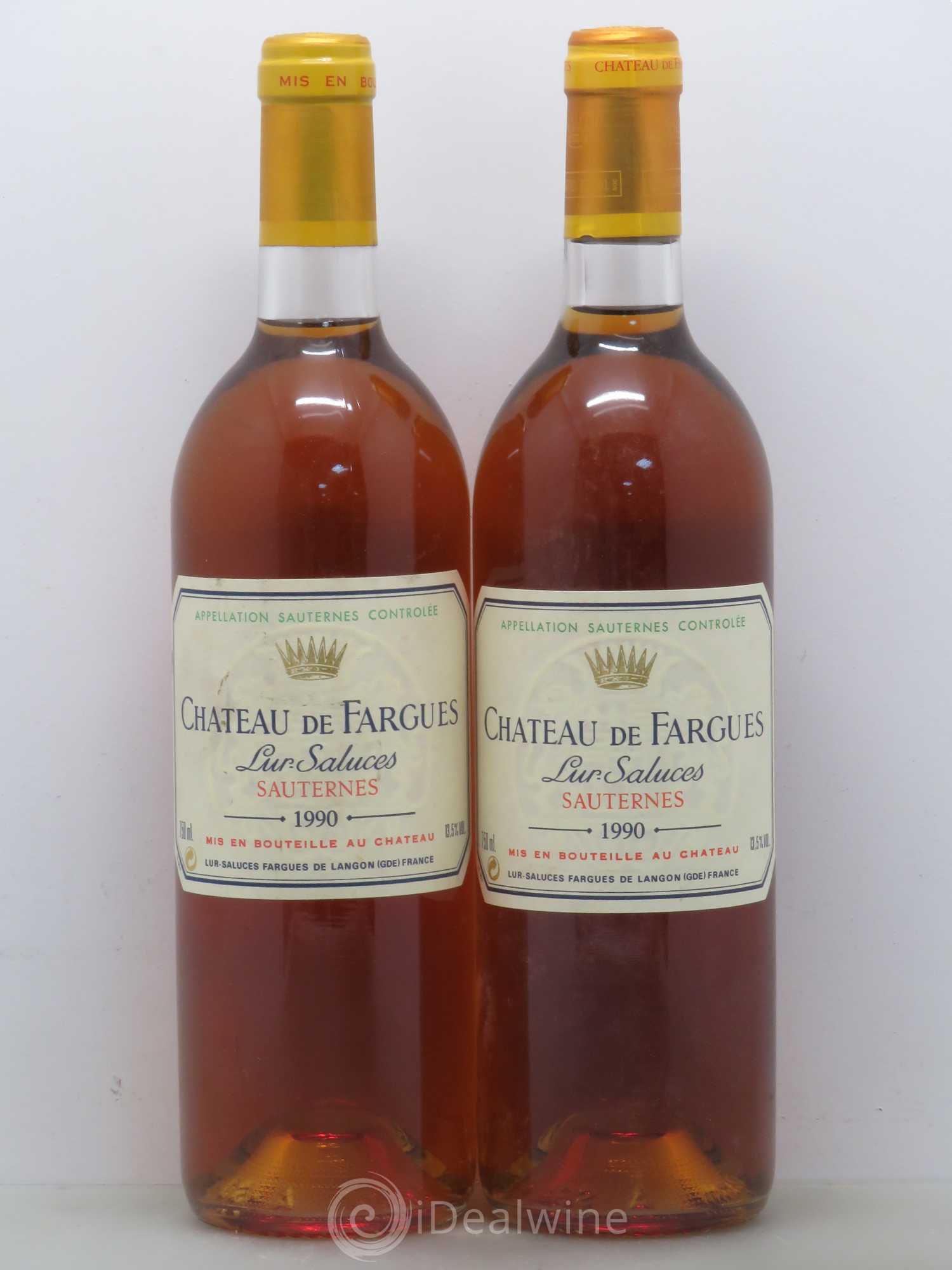 Château de Fargues 1990 - Lotto di 2 bottiglie - 0
