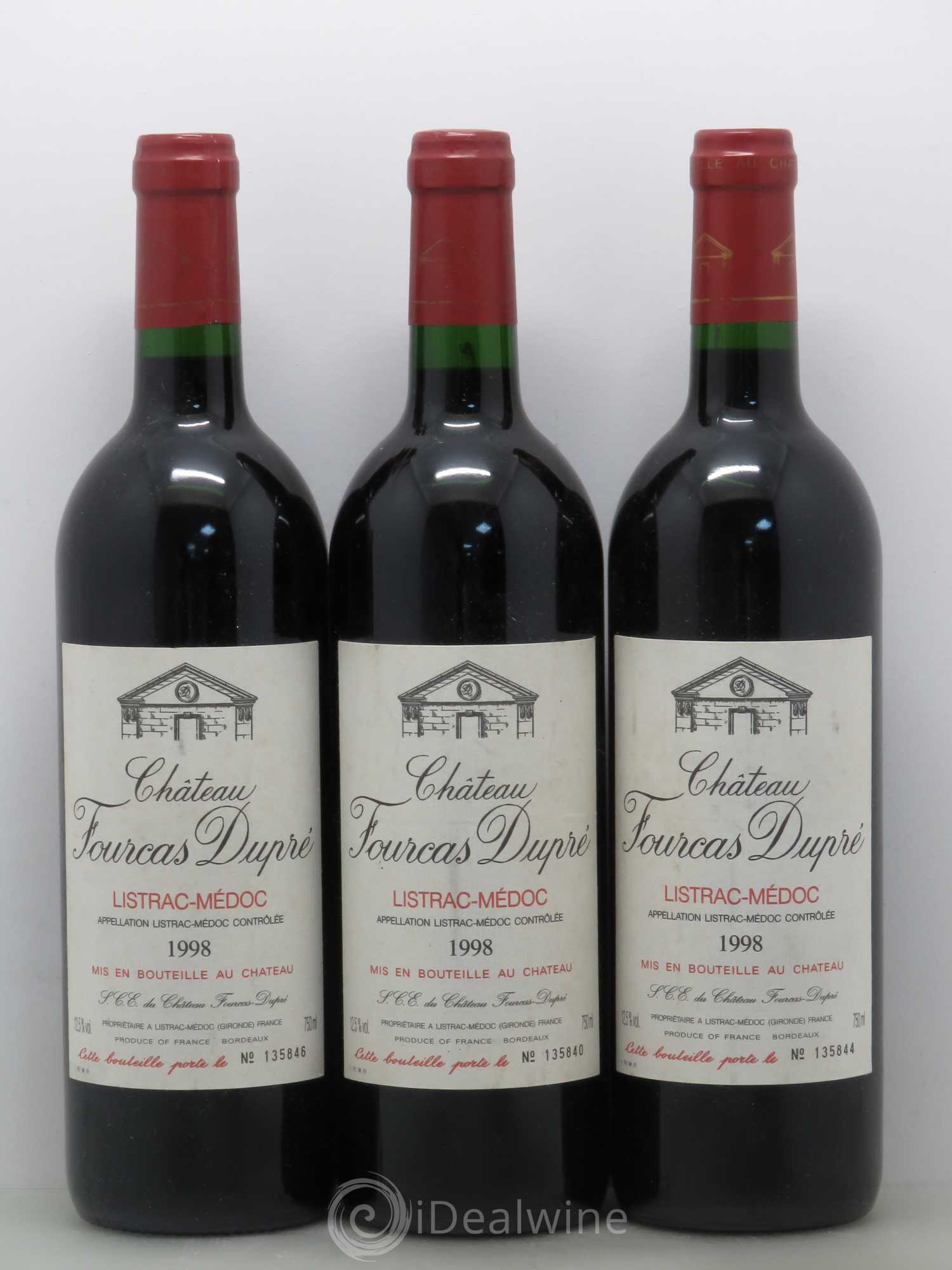 Château Fourcas Dupré 1998 - Lot de 3 bouteilles - 0