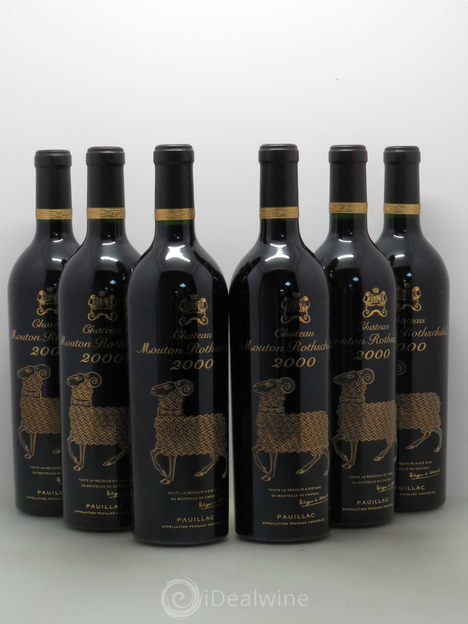 Château Mouton Rothschild 1er Grand Cru Classé 2000 - Lot de 6 bouteilles - 0