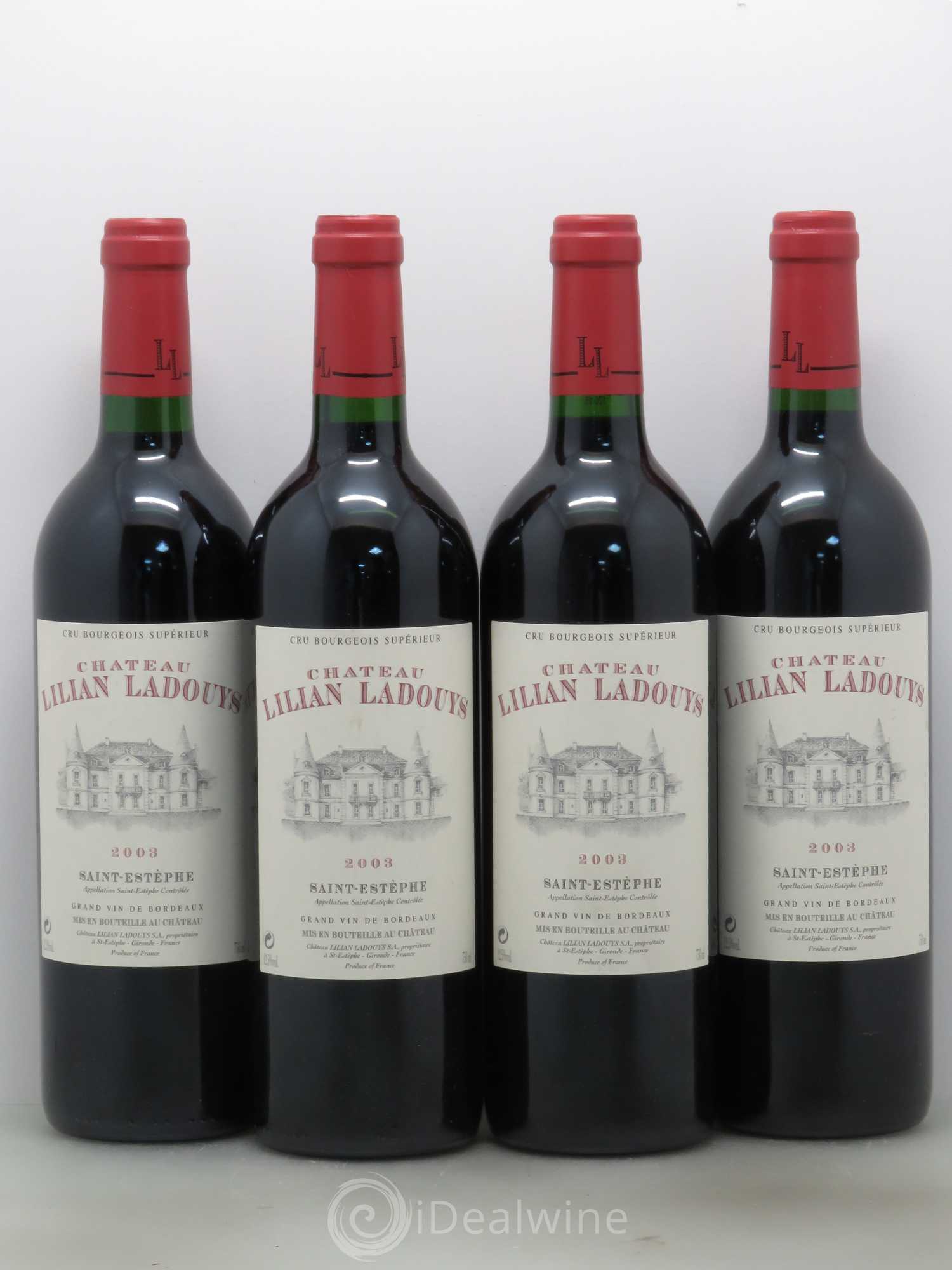 Château Lilian Ladouys Cru Bourgeois 2003 - Lot de 4 bouteilles - 0