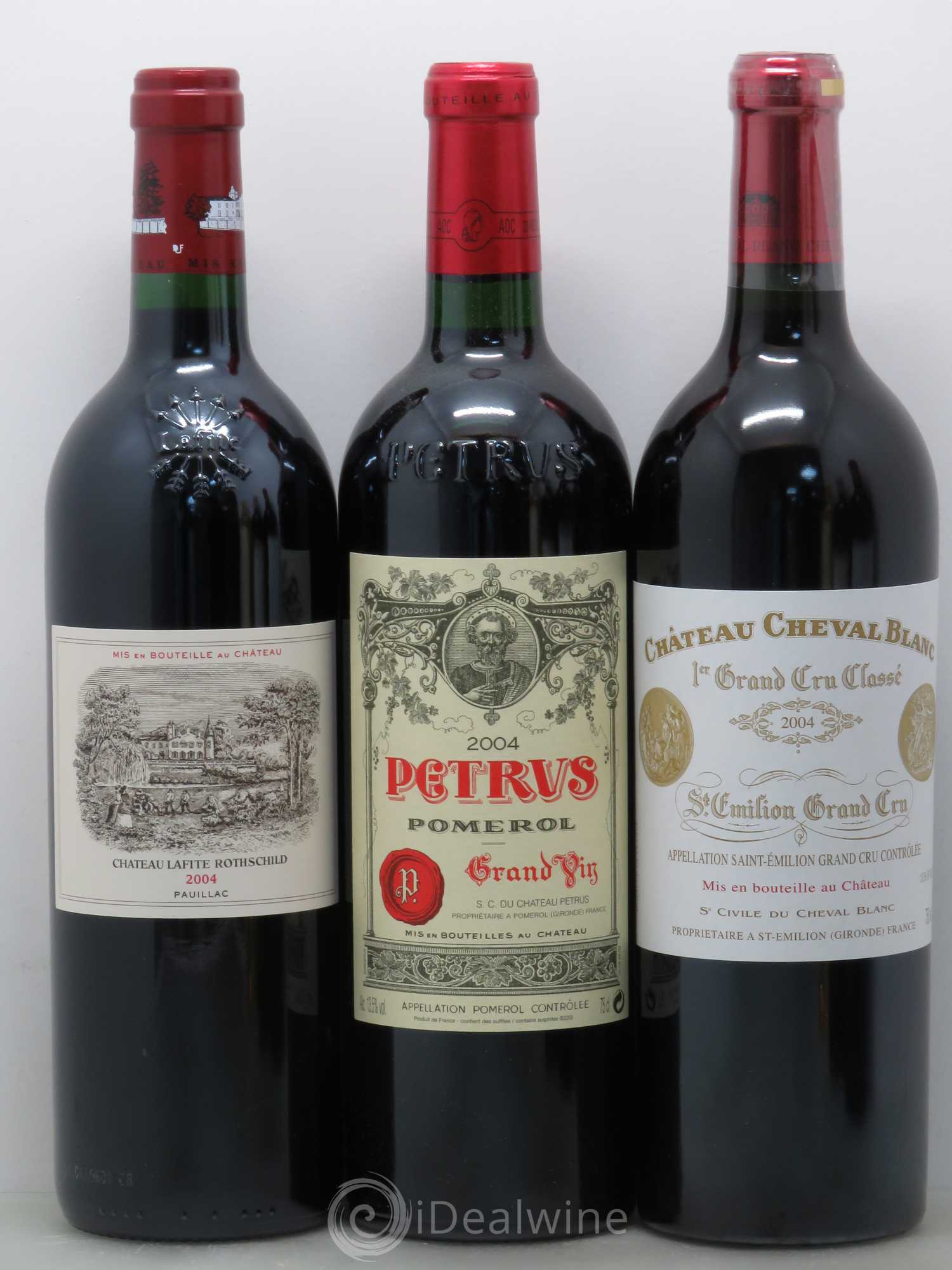 Caisse Collection Duclot 2004 1 Petrus 1 Yquem 1 Latour 1 Cheval Blanc 1 Haut Brion 1 La Mission Haut Brion 1 Margaux 1 Lafite 1 Mouton 2004 - Posten von 1 Flasche - 2