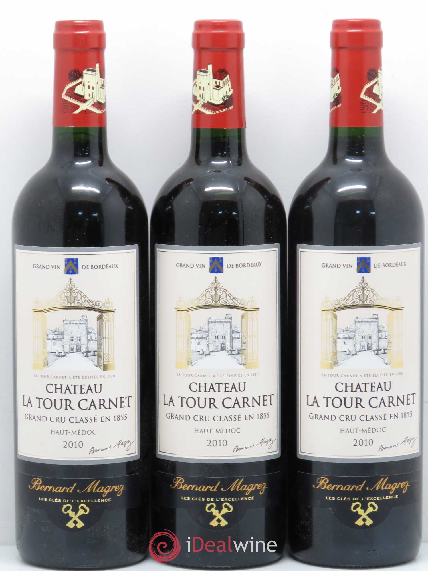 Château la Tour Carnet 4ème Grand Cru Classé 2010 - Lot de 3 bouteilles - 0