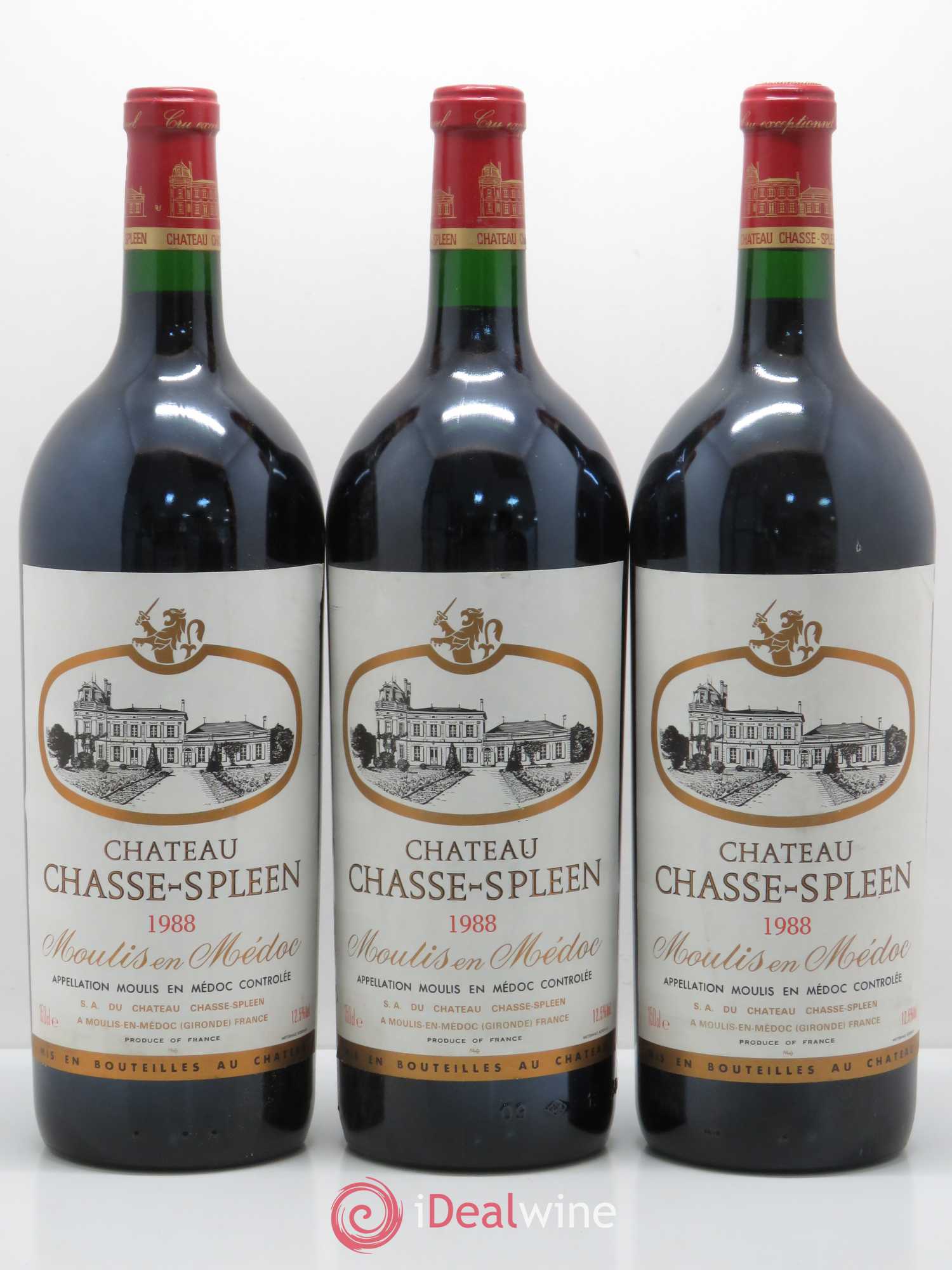 Château Chasse Spleen 1988 - Lot de 3 magnums - 0