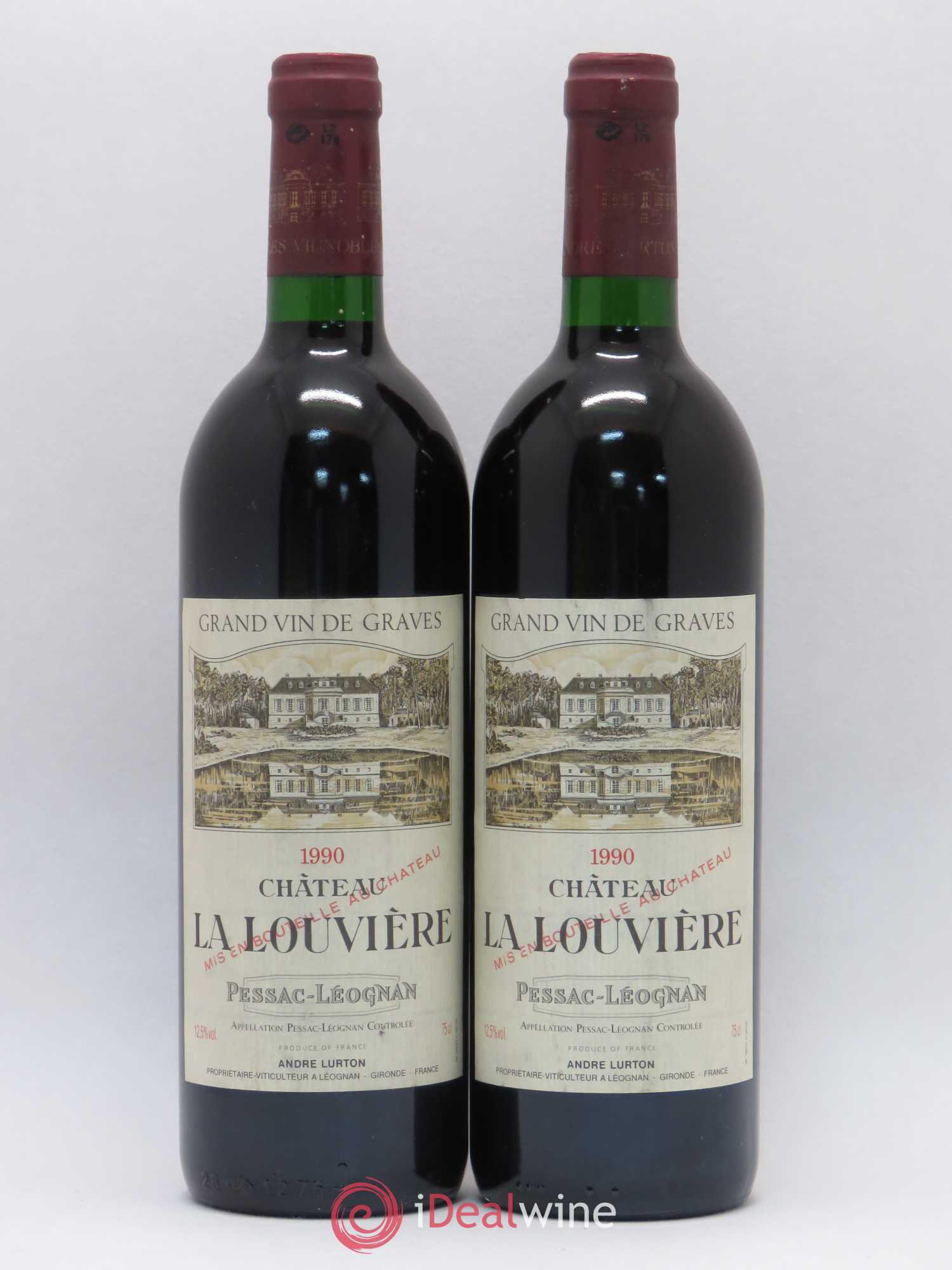 Château la Louvière 1990 - Lot de 2 bouteilles - 0
