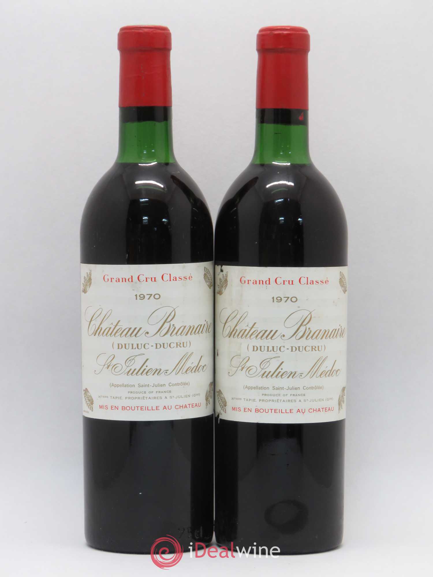 Château Branaire Ducru 4ème Grand Cru Classé 1970 - Lot de 2 bouteilles - 0