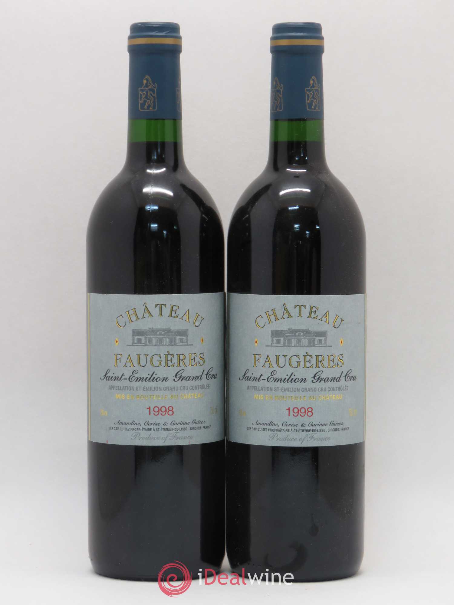 Château Faugères Grand Cru Classé 1998 - Lot de 2 bouteilles - 0