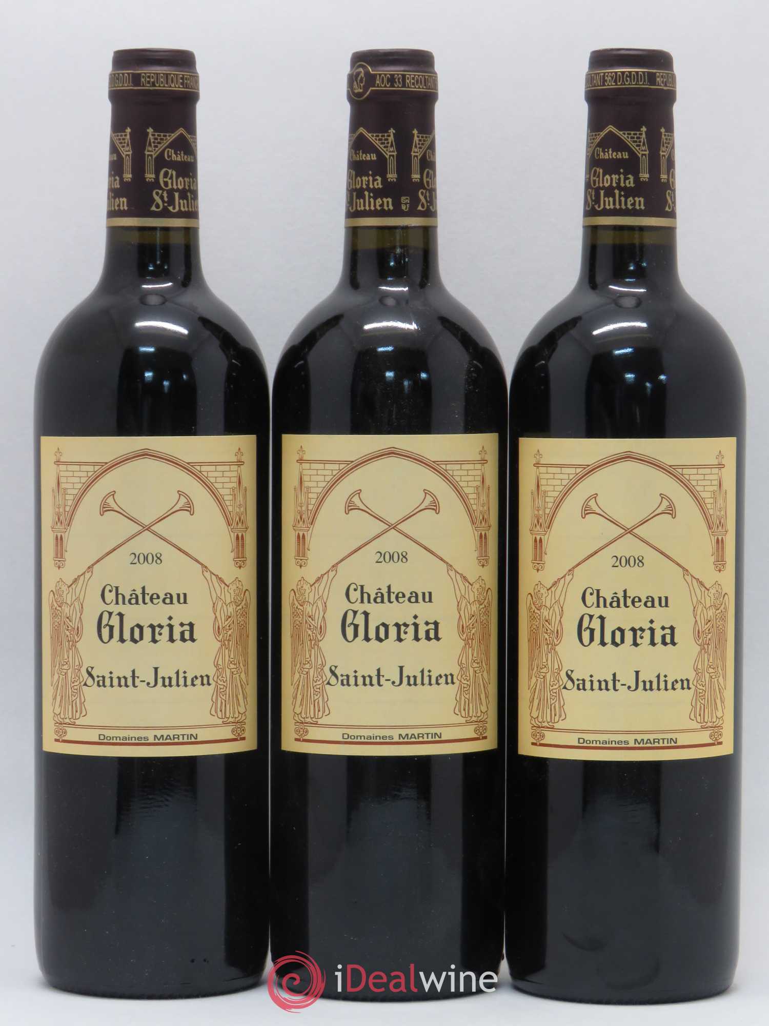 Château Gloria 2008 - Lot de 3 bouteilles - 0