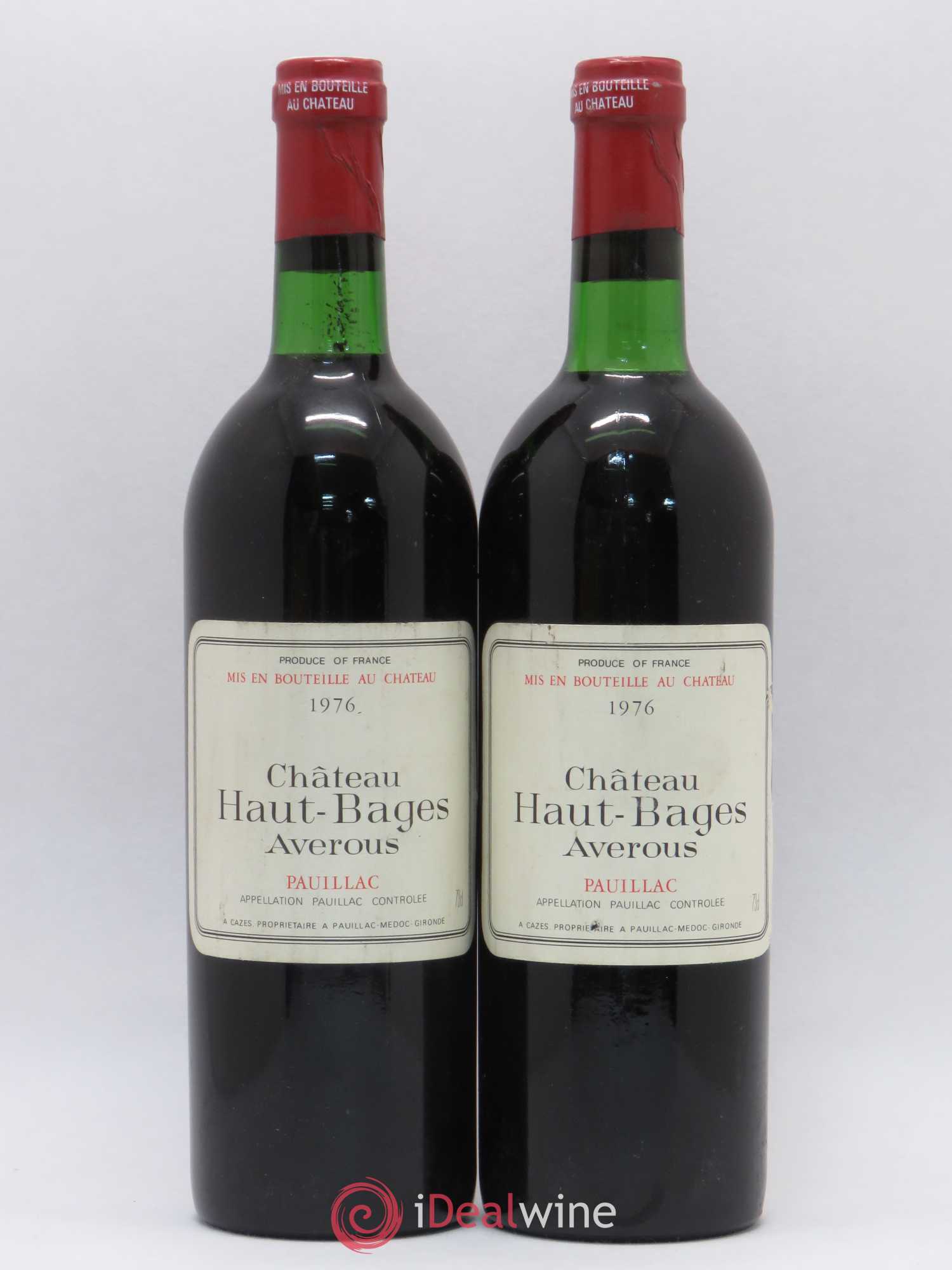 Château Haut Bages Averous Cru Bourgeois 1976 - Lot de 2 bouteilles - 0