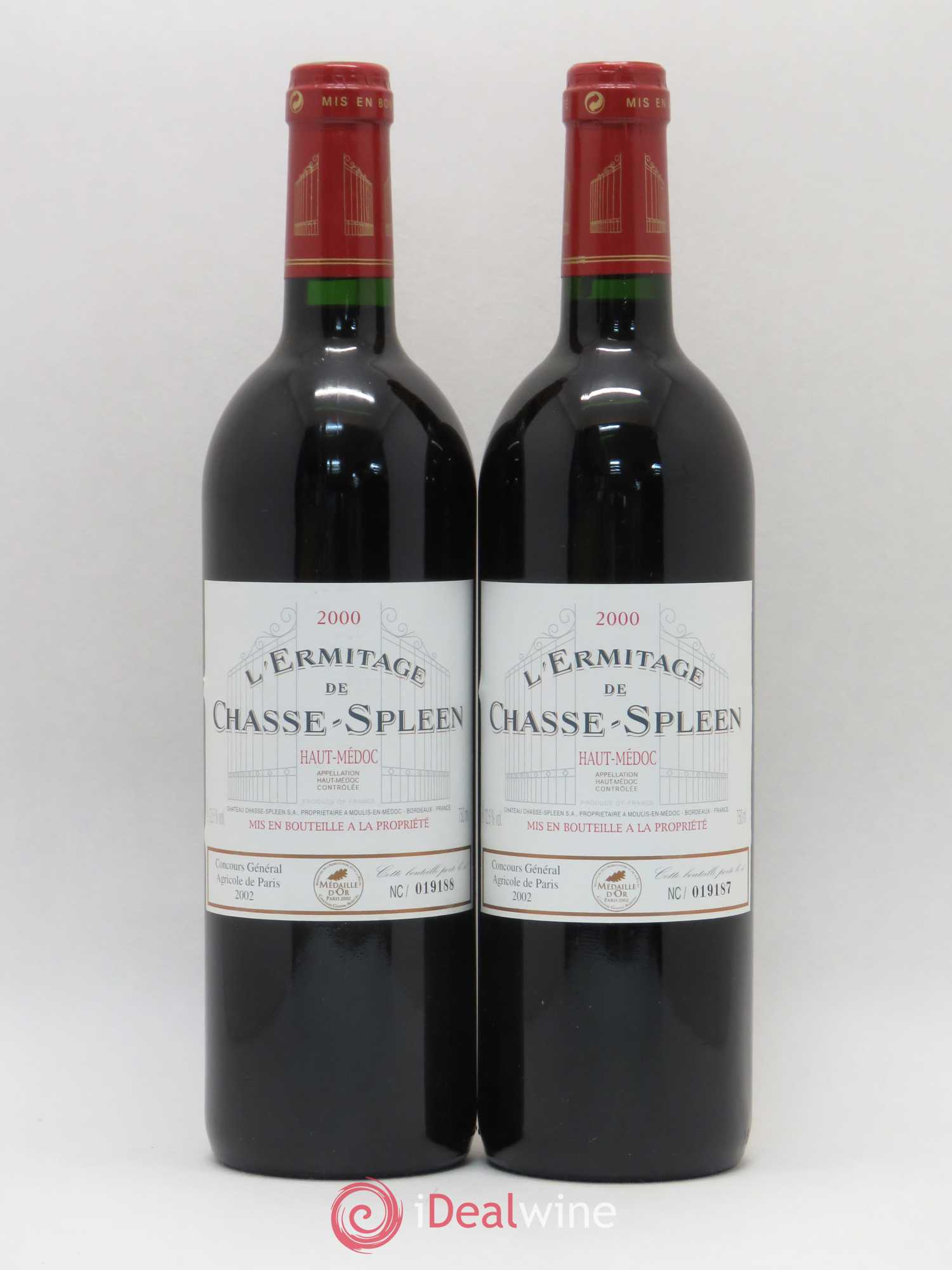 Héritage (Ermitage) de Chasse Spleen 2000 - Lot de 2 bouteilles - 0