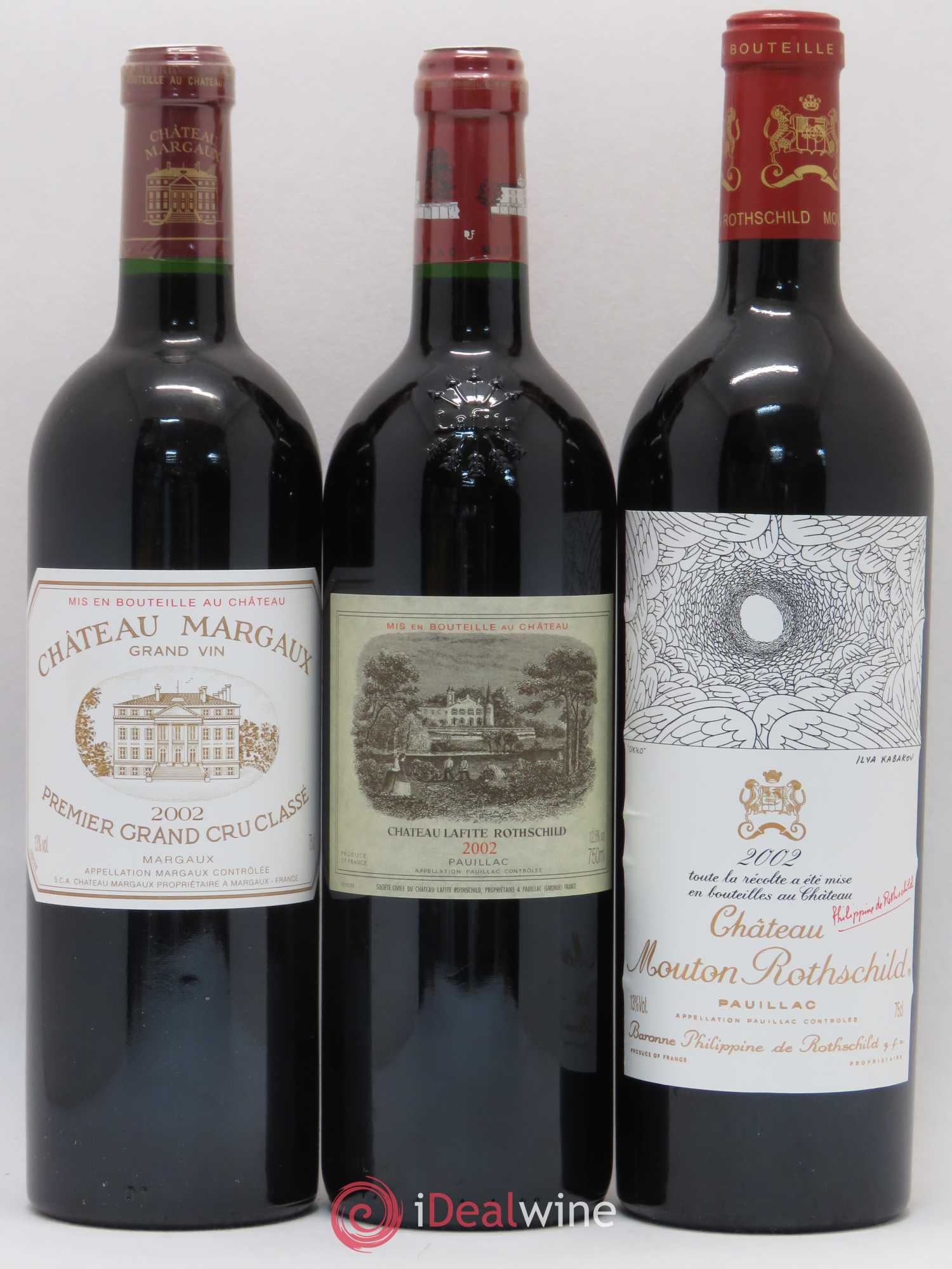 Caisse Duclot Prestige (Cheval Blanc - Ausone - Latour - Petrus - Haut Brion - La Mission Haut Brion - Margaux - Lafite Rothschild - Mouton Rothschild) 2002 - Posten von 1 Flasche - 8